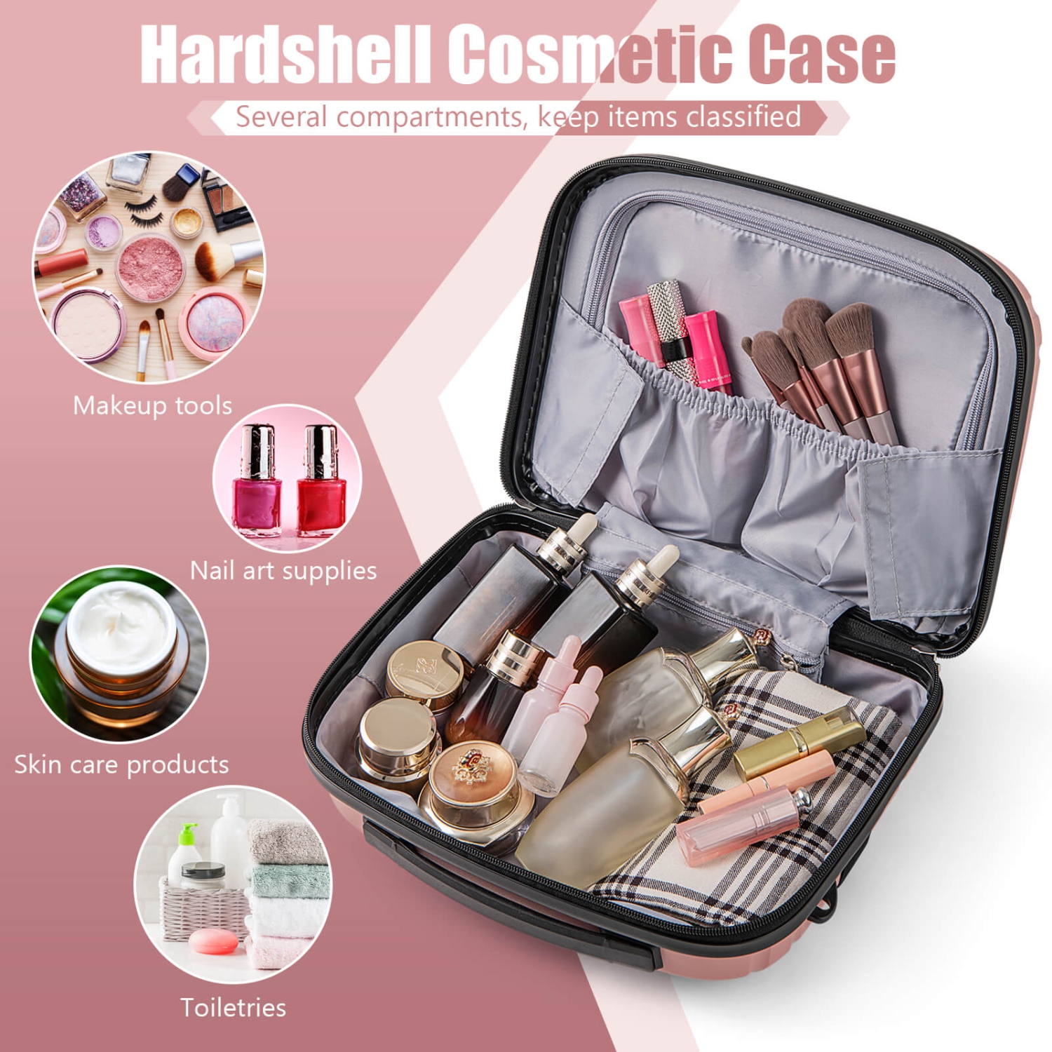 Ensemble de 2 valises de cabine 20 po et étui à cosmétiques 14 po avec port USB TSA Lock