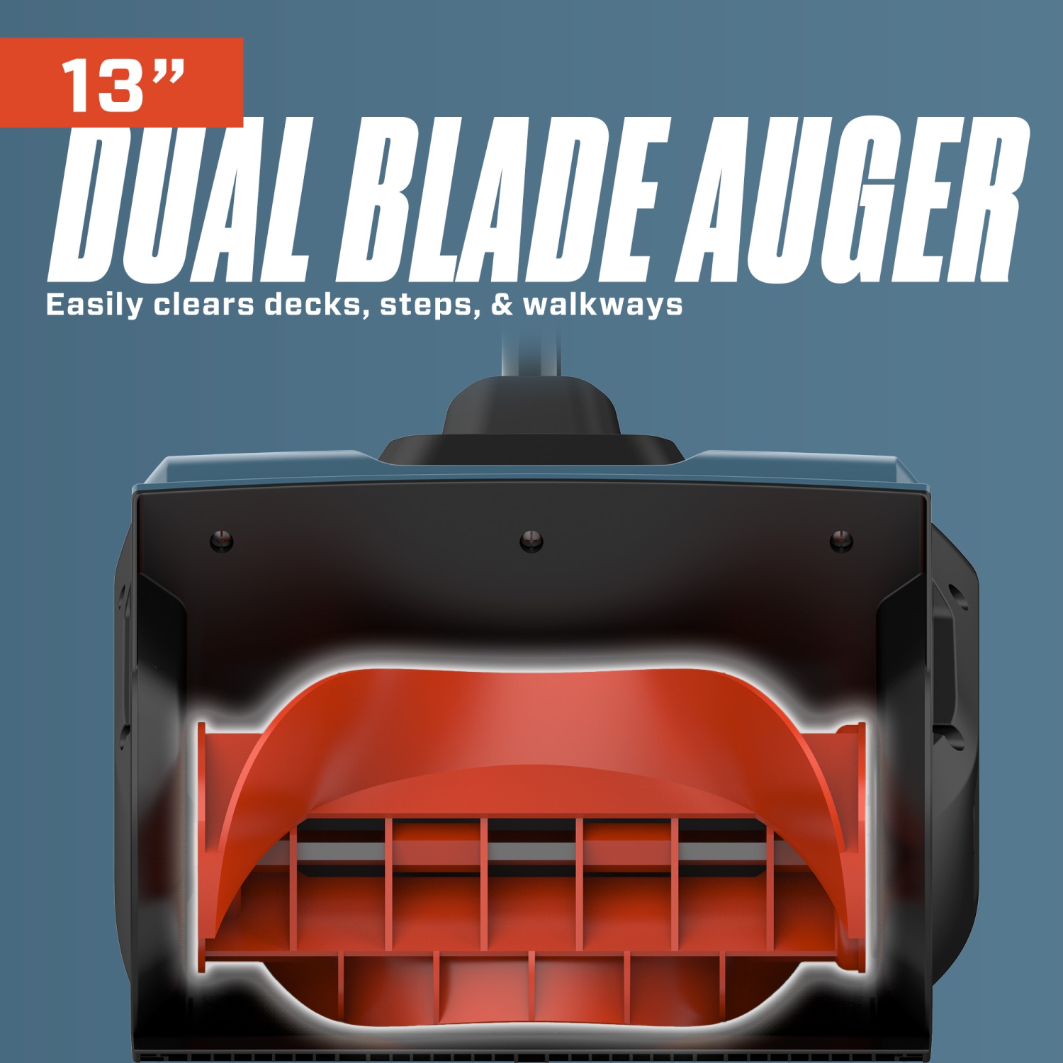 Pelle à neige sans fil 40 V Max* de 13&nbsp;po à batterie simple de SENIX, profondeur de dégagement de 6&nbsp;po, distance de projection maximale