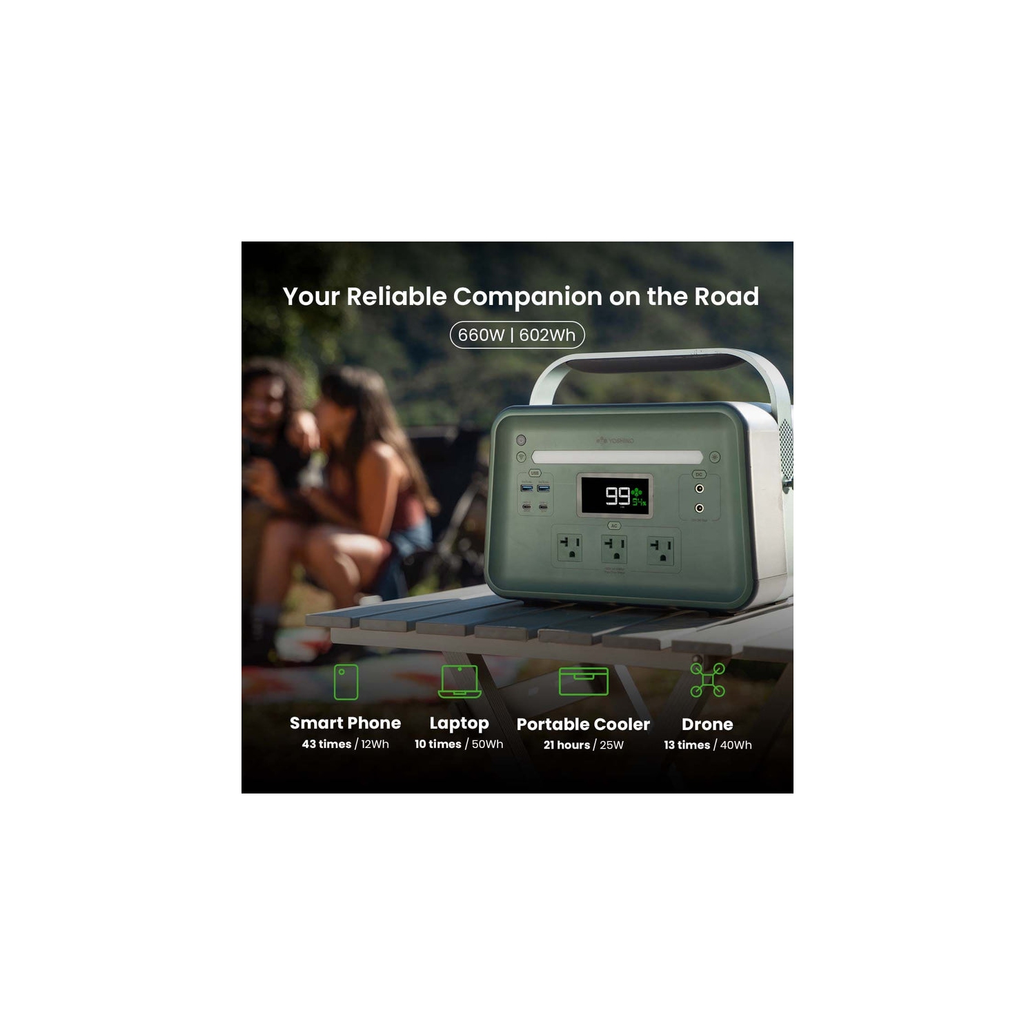 Yoshino B660 SST Portable Power Station - 602Wh Capacity & 660W Output