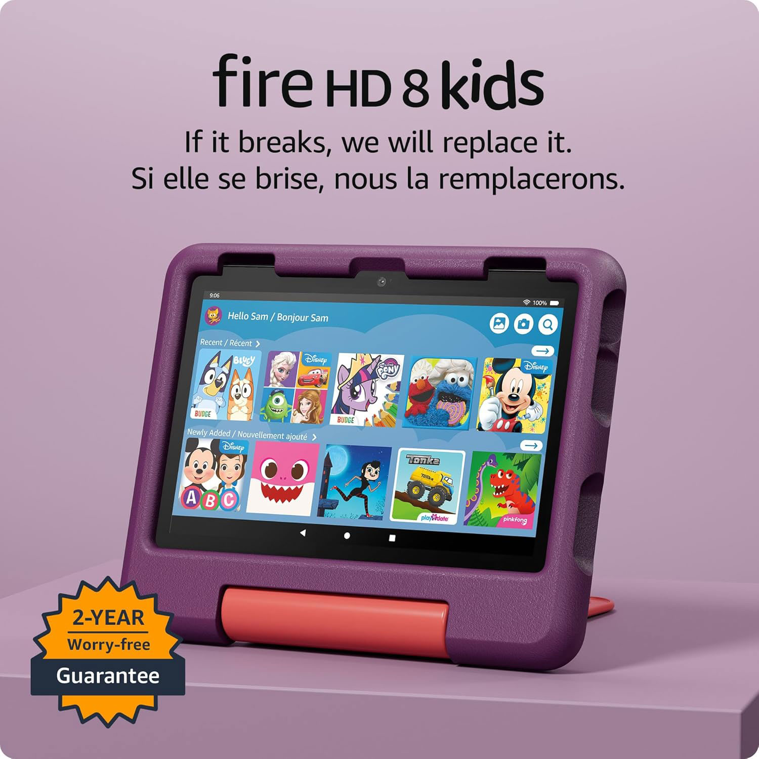 Amazon Fire HD 8 Kids 8" 32GB FireOS Tablet with Kid-Proof Case - Grape