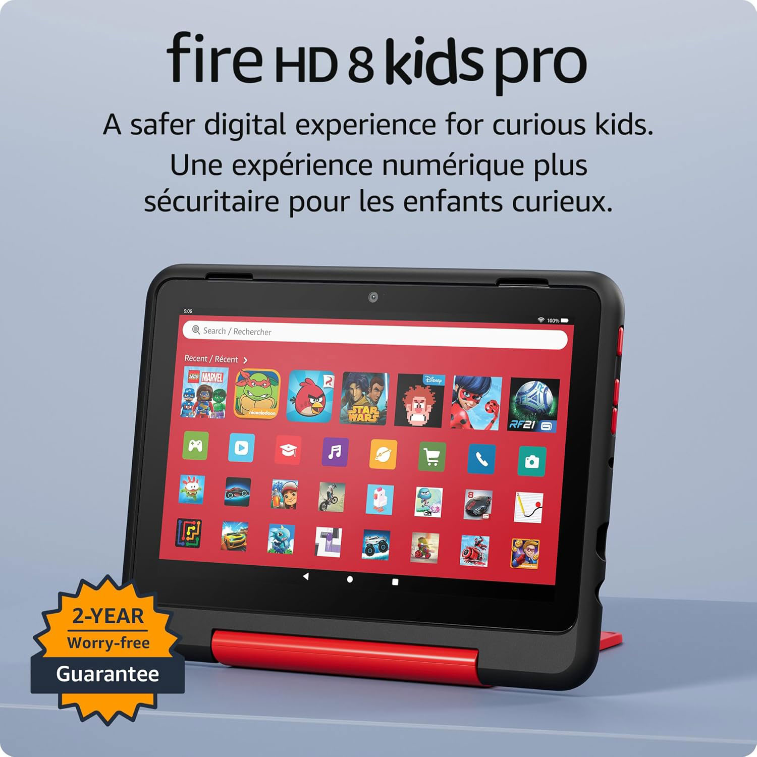 Tablette 8 po 32 Go FireOS Fire HD 8 Kids Pro d'Amazon avec étui mince à l'épreuve des enfants - Marvel Avengers
