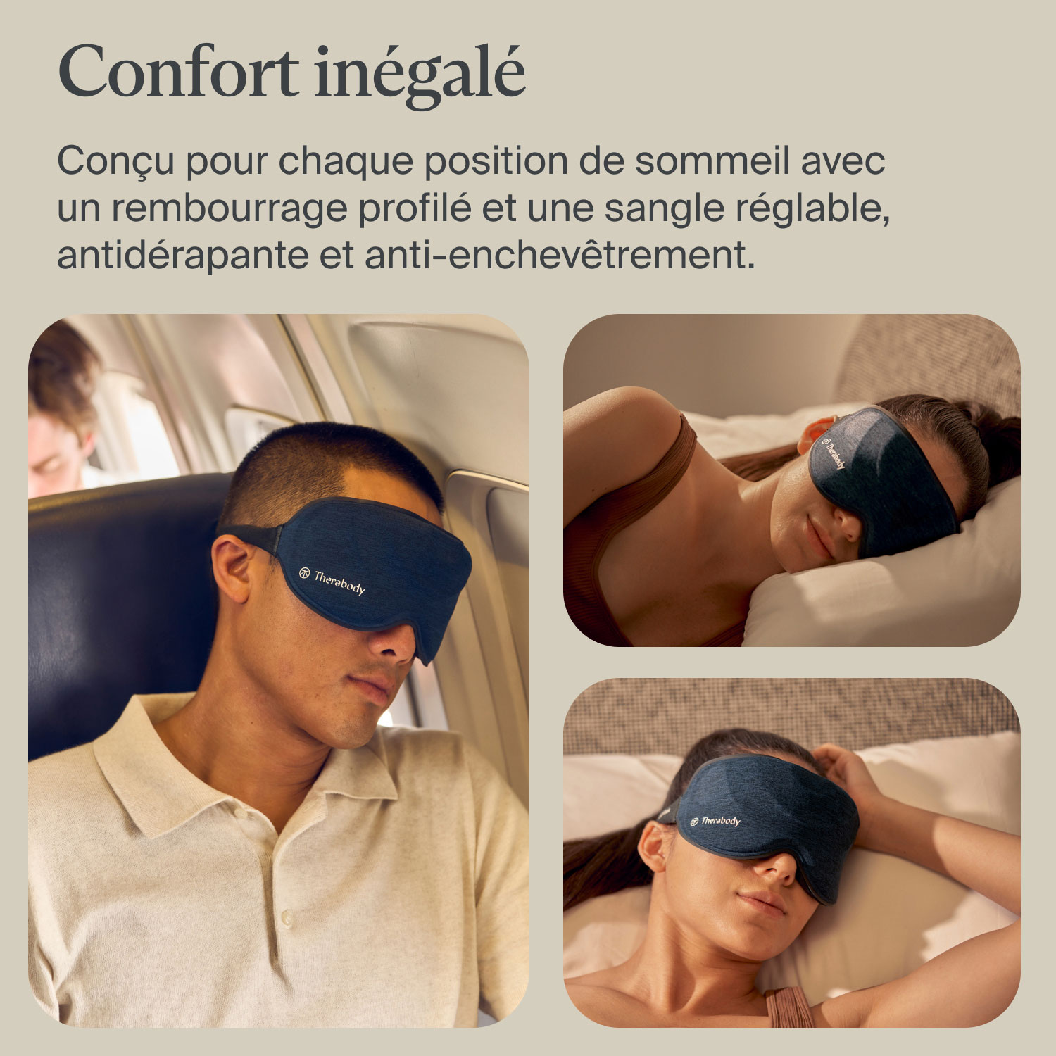 Masque de massage pour les yeux SleepMask de Therabody - Bleu marine