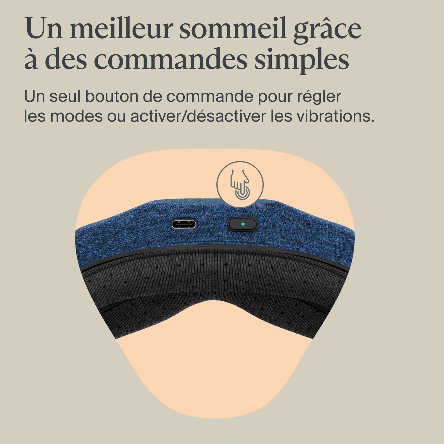 Masque de massage pour les yeux SleepMask de Therabody - Bleu marine