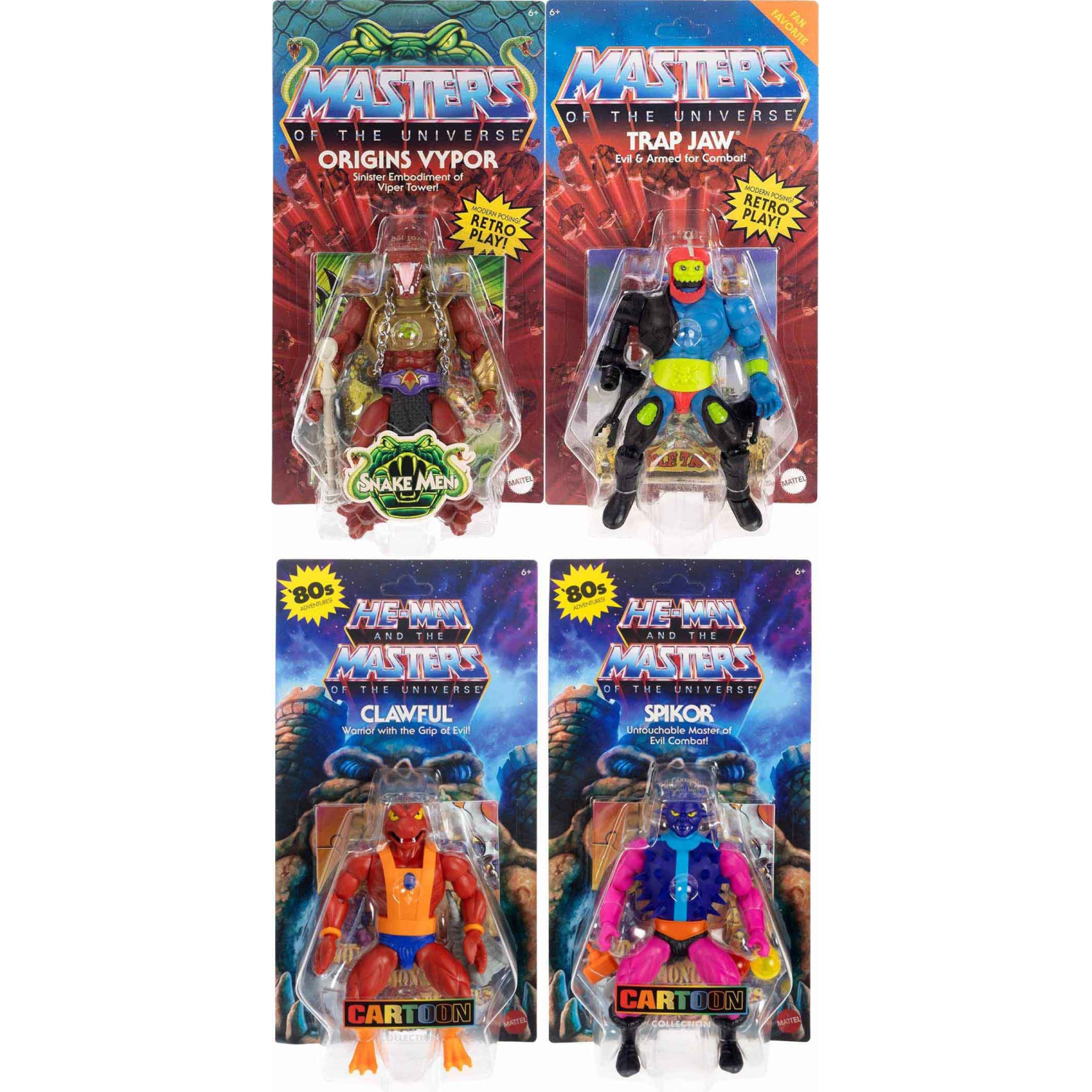 Masters Of The Universe Origins 6 Inch Action Figure Wave 20 - Set of 4