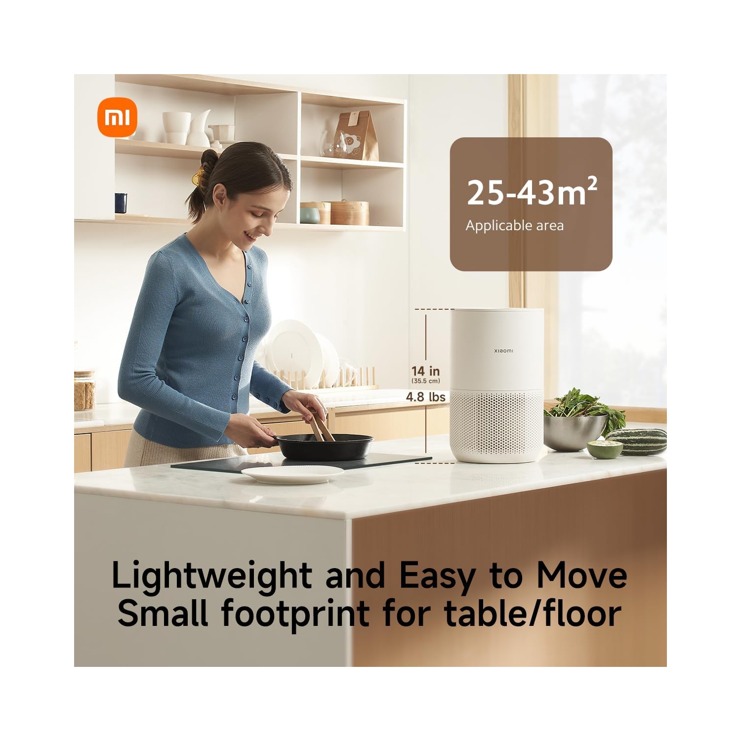 Le purificateur d'air compact Xiaomi mi 4 avec filtre HEPA véritable à H13 3 étapes élimine 99,97 % des polluants, écran tactile DELO，ultrasilencieux