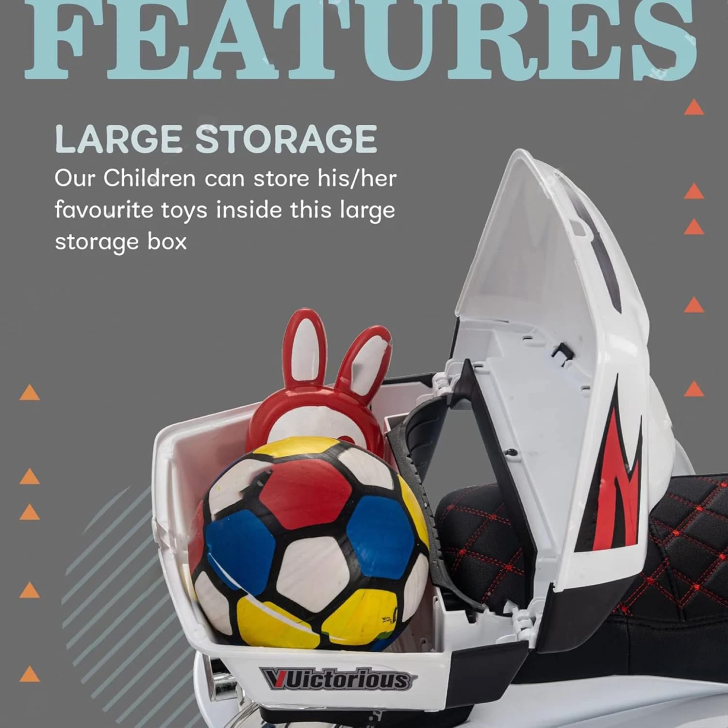 Zoom Buggeez 2024 NEL R1800 12V 3 Wheel Electric Kids Ride On Motorcycle - White