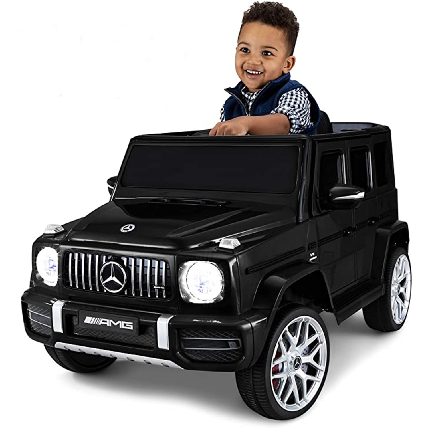 Chariot porteur pour enfants Mercedes-Benz AMG G63 S306 12&nbsp;V sous licence de Zoom Buggeez - Noir