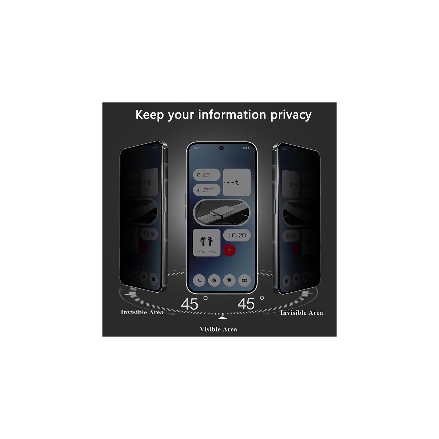 Protecteur d'écran pour Pixel 9 Pro XL de Google - Installation facile, protecteur d'écran de confidentialité en verre - Transparent HD, anti-rayures