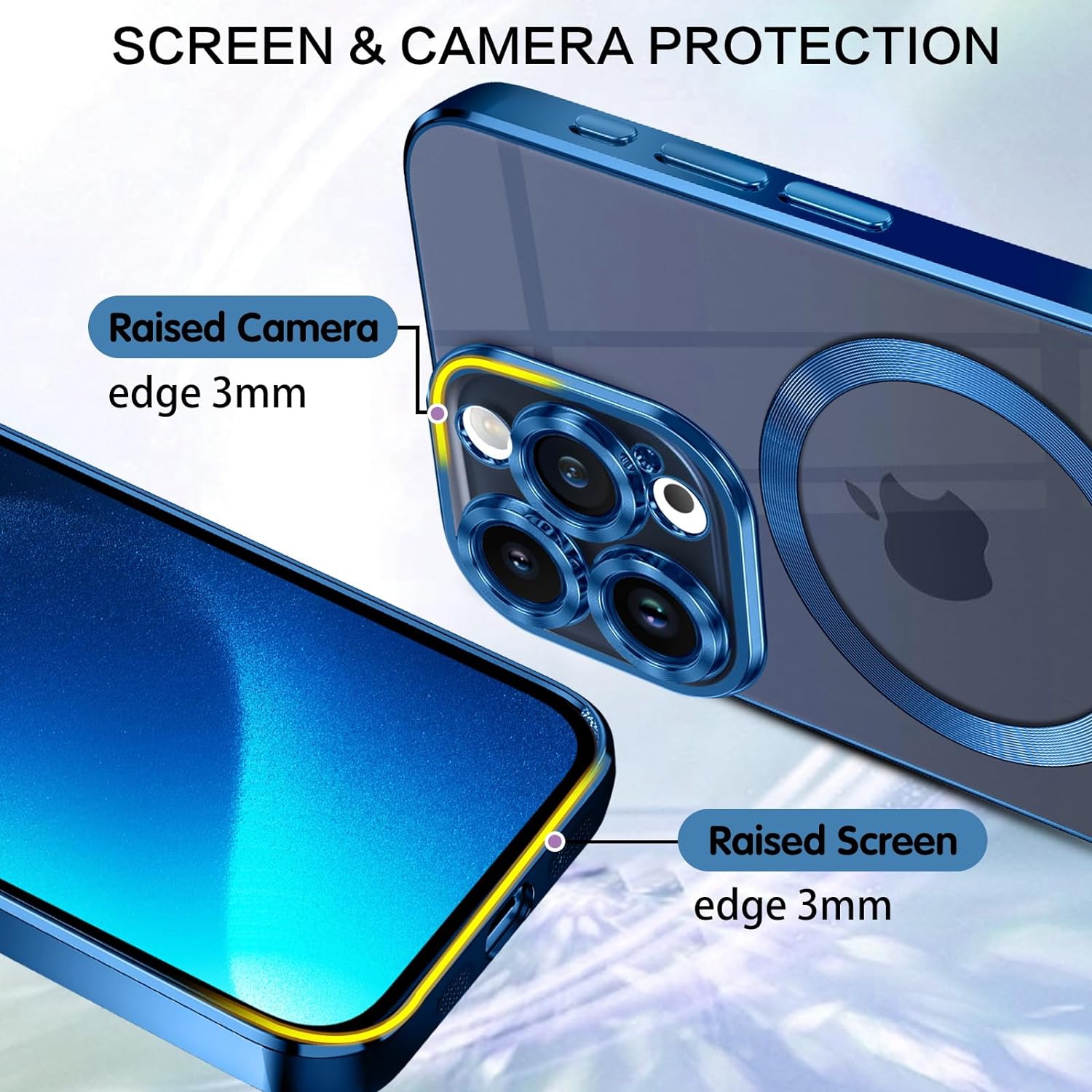 For Apple iPhone 16 MagSafe Magnetic Case with HaloLock Shockproof Protective Electroplating Clear Cover - Clear