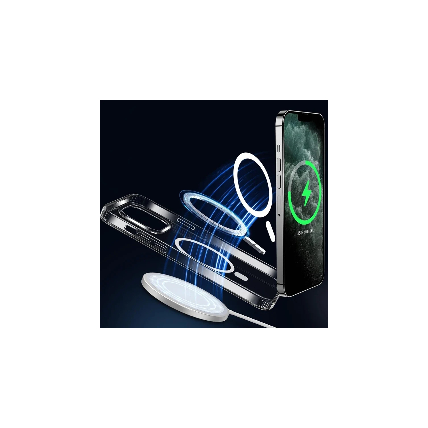 For Apple iPhone 16 Pro MagSafe Magnetic Case with HaloLock Shockproof Protective Electroplating Clear Cover - Clear