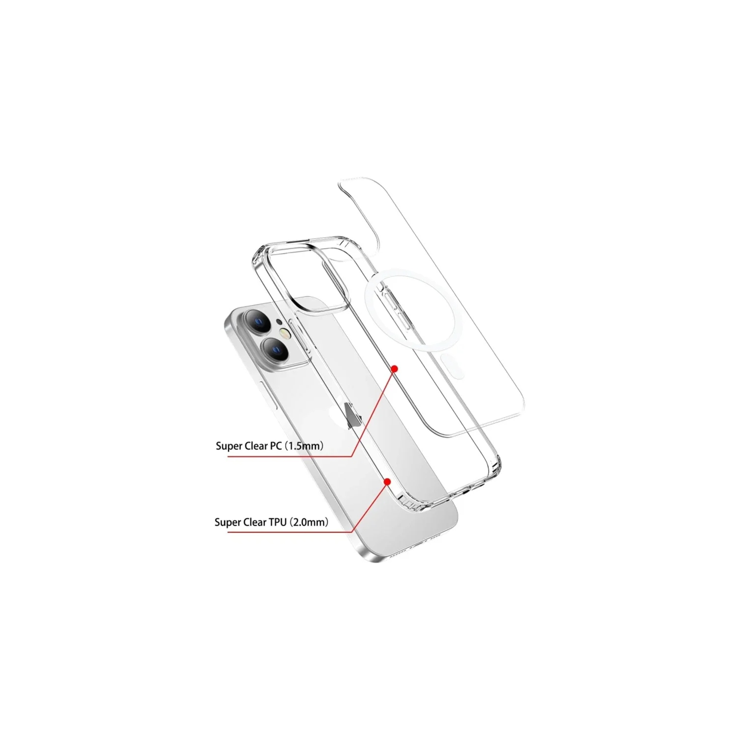 For Apple iPhone 16 Pro Max MagSafe Magnetic Case with HaloLock Shockproof Protective Electroplating Clear Cover - Clear