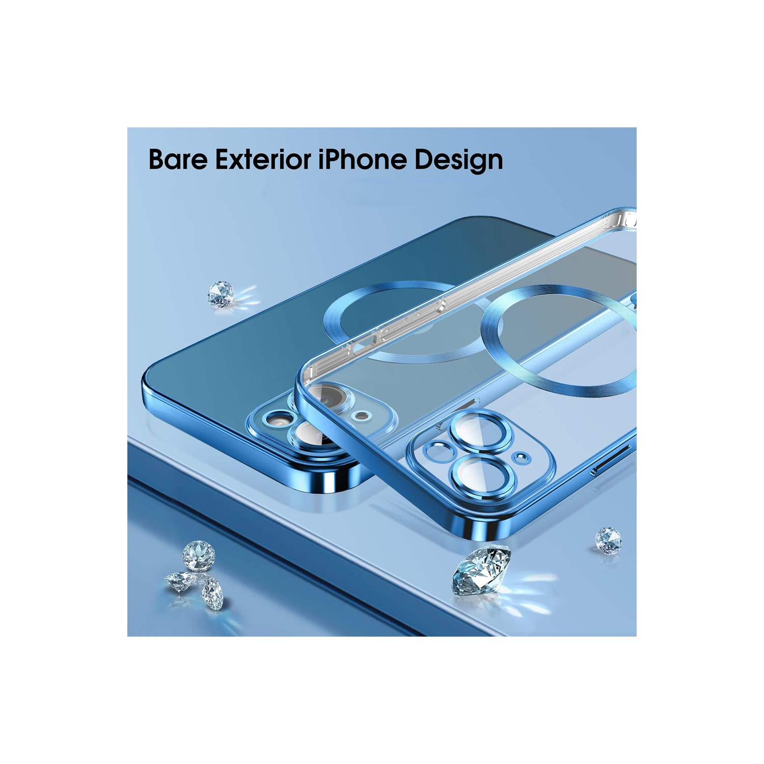 For Apple iPhone 16 Pro Max MagSafe Magnetic Case with HaloLock Shockproof Protective Electroplating Clear Cover - Rose Gold