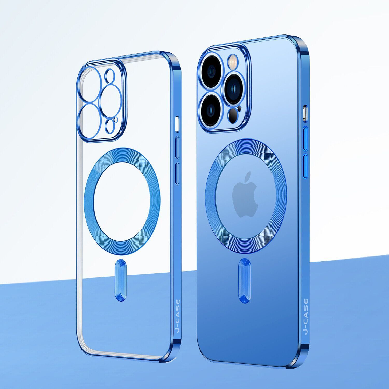 For Apple iPhone 16 Pro Max MagSafe Magnetic Case with HaloLock Shockproof Protective Electroplating Clear Cover - Blue