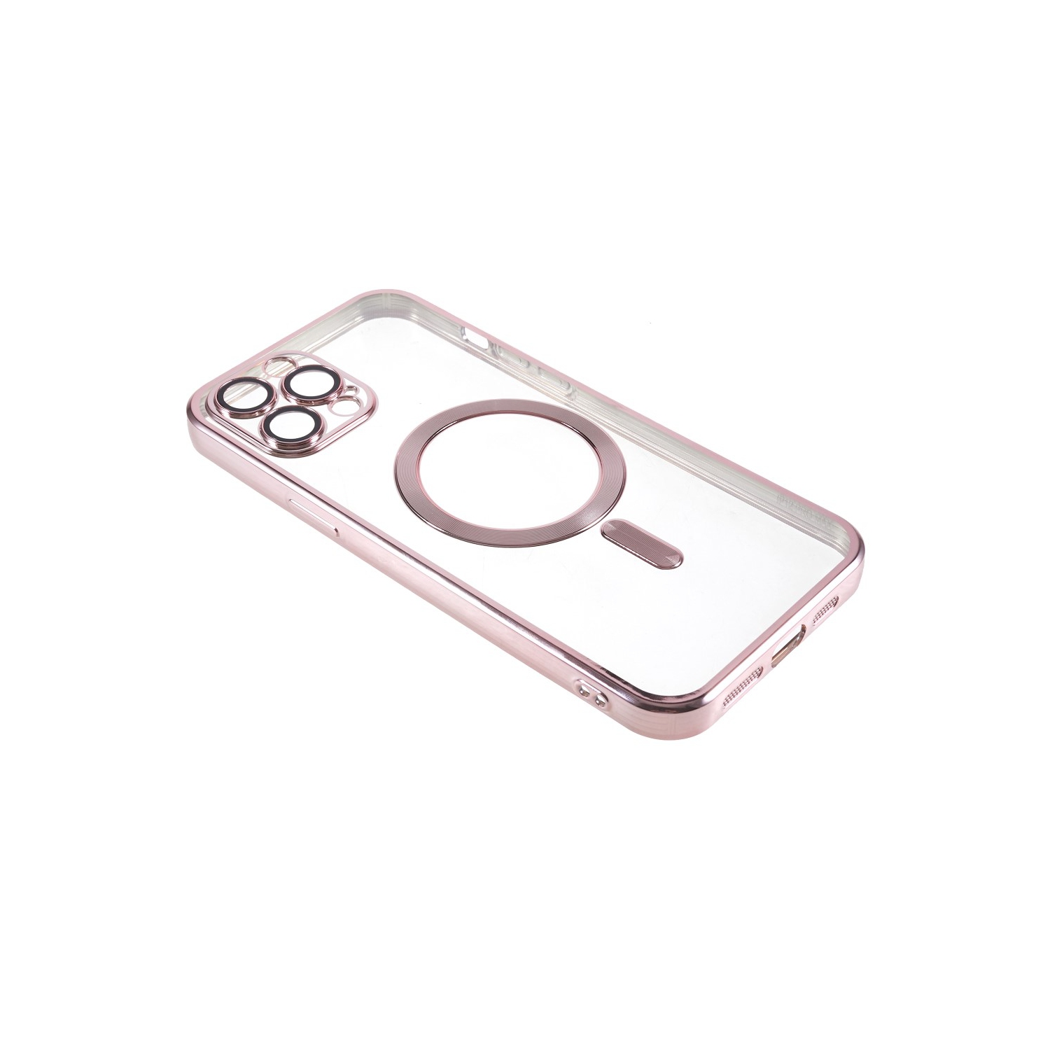 Pour iPhone 16 plus d'Apple avec étui magnétique MagSafe et étui antichoc électroplaqué transparent HaloLock - Rose doré