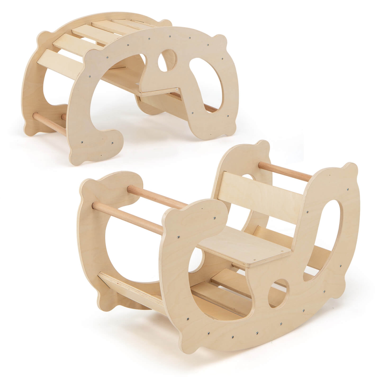 Costway 2-in-1 Rocking Horse Arch for Kids with Rocker Arch Climber Comfortable Backrest