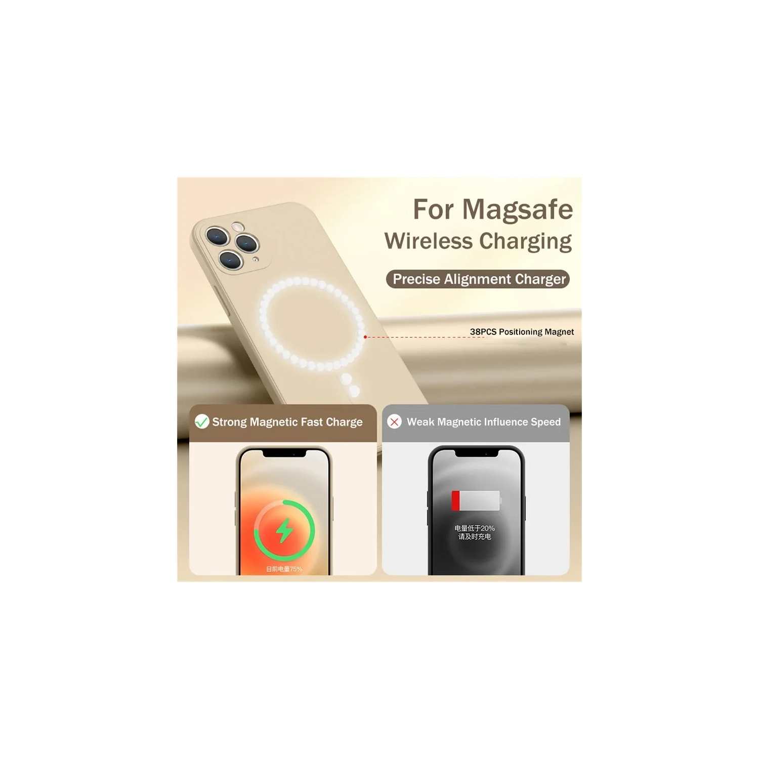 Étui magnétique MagSafe pour iPhone 16 plus d'Apple avec étui protecteur antichoc en silicone de HaloLock - Rose