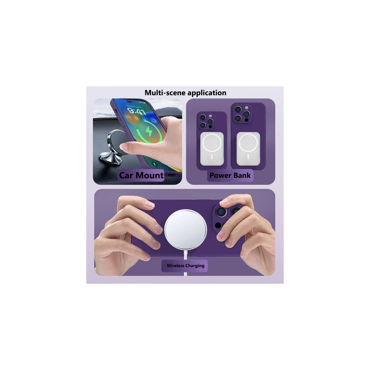 Pour étui magnétique MagSafe iPhone 16 plus d'Apple avec étui protecteur antichoc en silicone de HaloLock - Vert