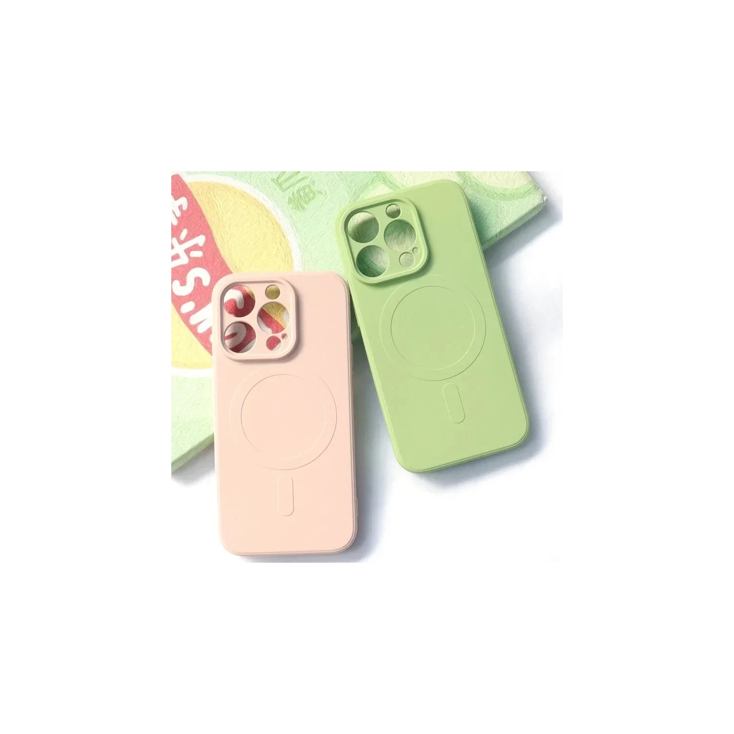 Pour étui magnétique MagSafe iPhone 16 plus d'Apple avec étui protecteur antichoc en silicone de HaloLock - Vert