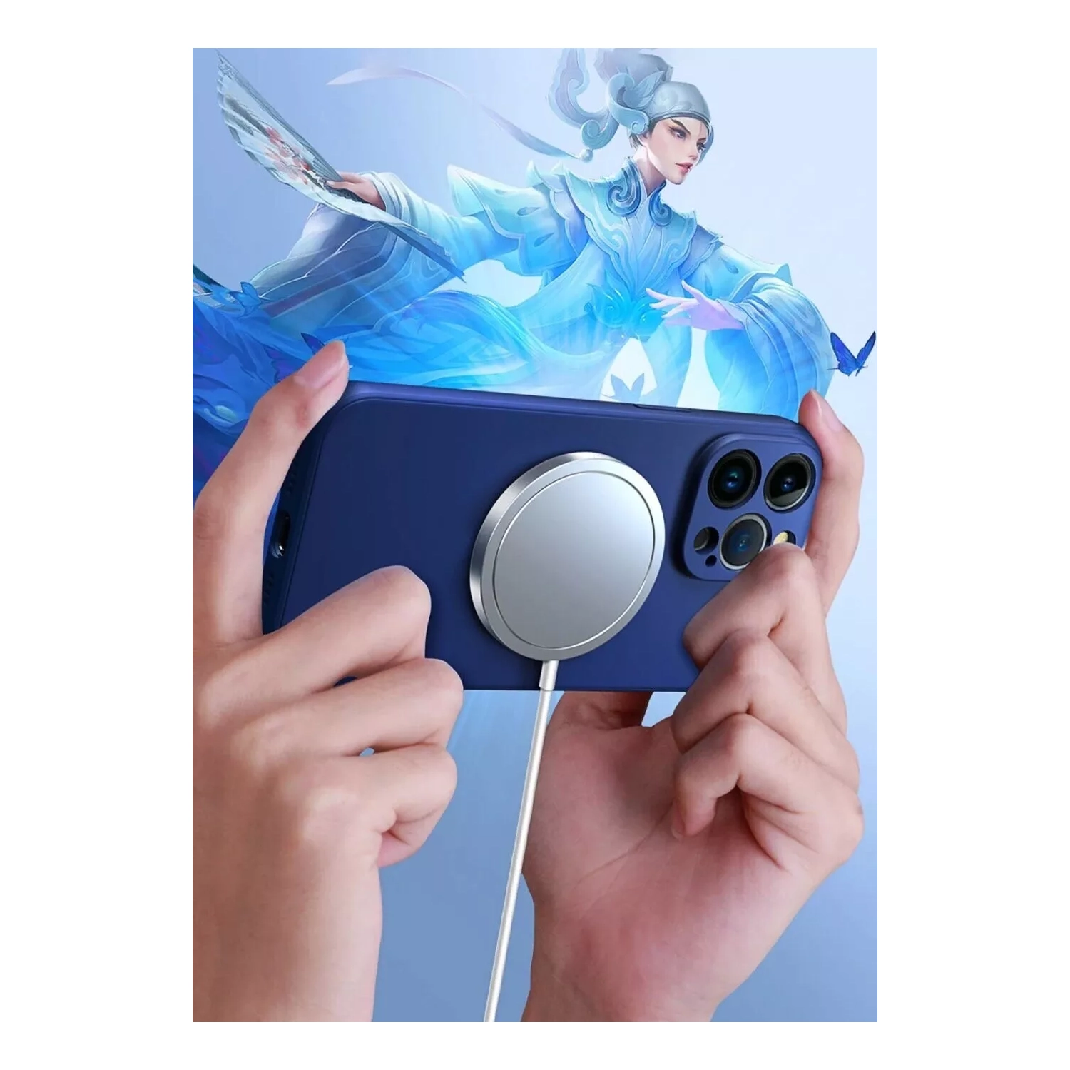 For Apple iPhone 16 Pro Max MagSafe Magnetic Case with HaloLock Shockproof Protective Silicone Cover - Black