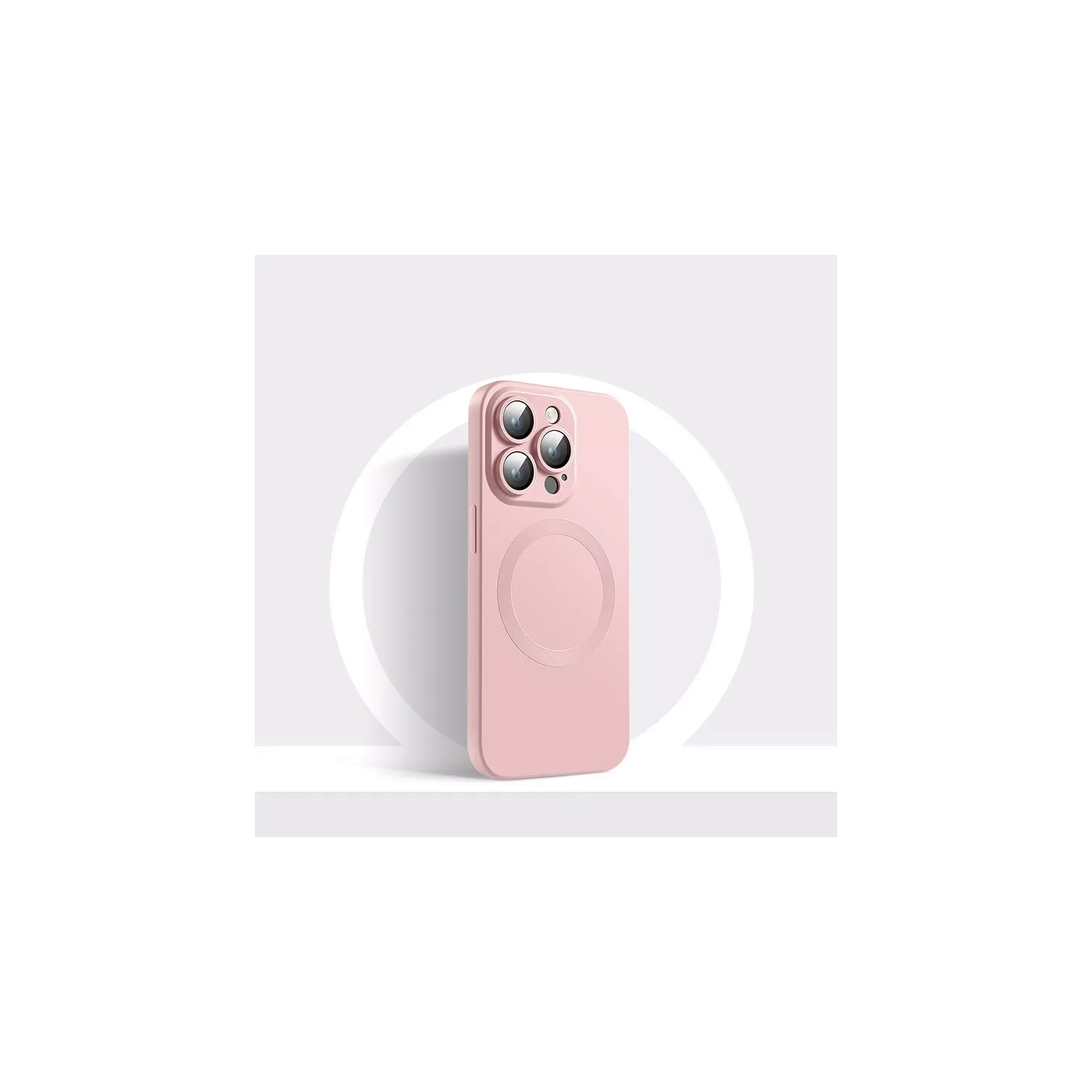 Pour iPhone 16 Pro Max d'Apple avec étui magnétique MagSafe et étui protecteur antichoc en silicone de HaloLock - Rose