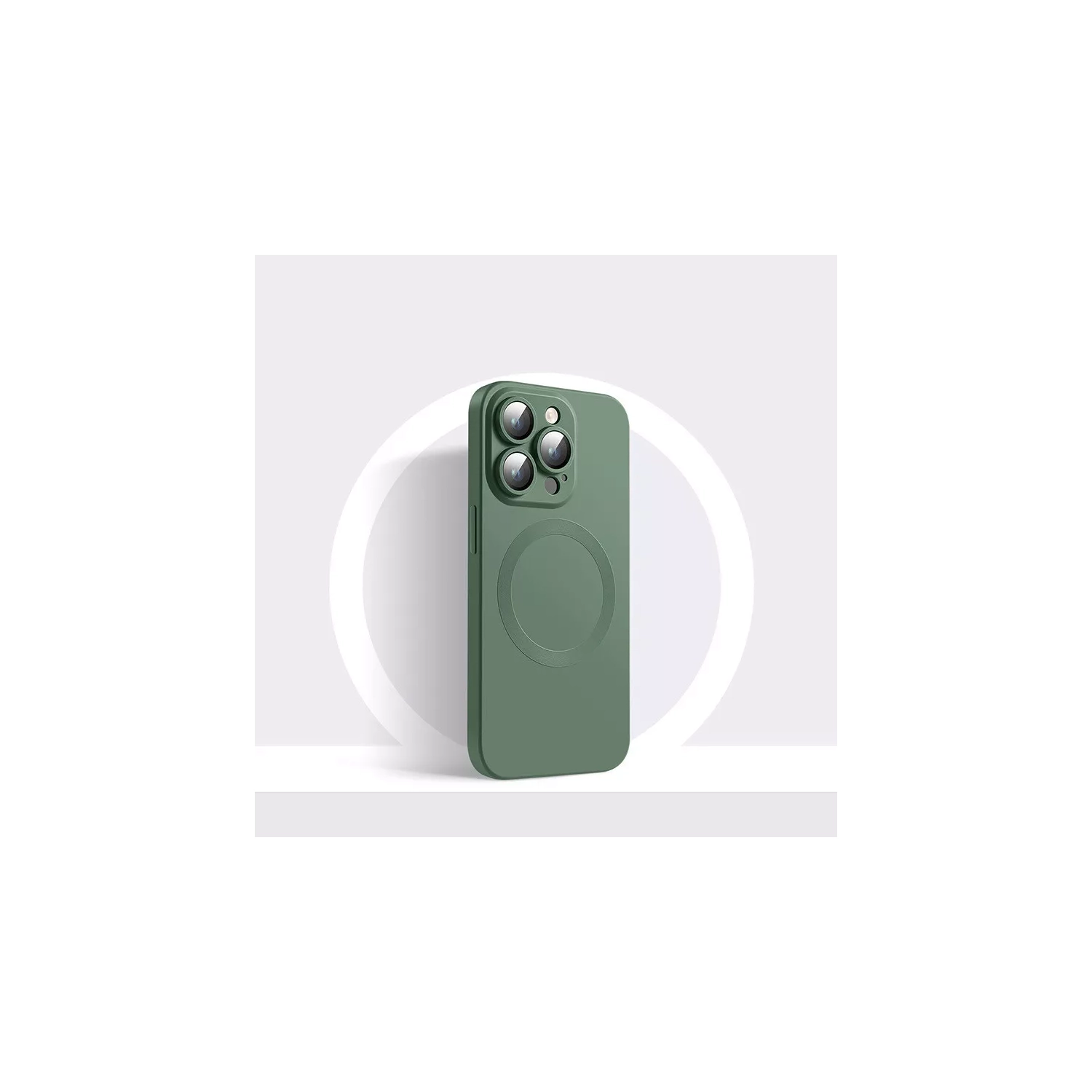 For Apple iPhone 16 Pro MagSafe Magnetic Case with HaloLock Shockproof Protective Silicone Cover - Green