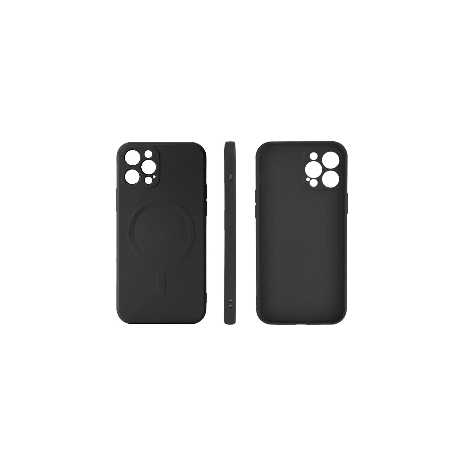 For Apple iPhone 16 Pro MagSafe Magnetic Case with HaloLock Shockproof Protective Silicone Cover - Black