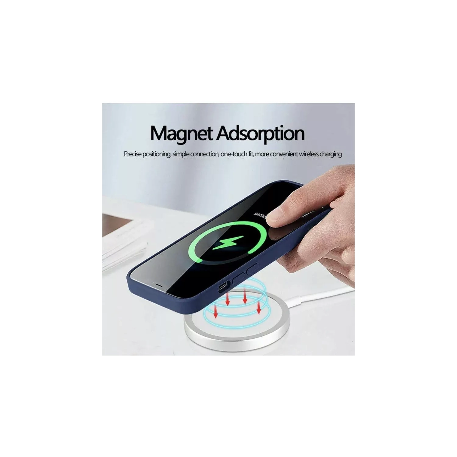 For Apple iPhone 16 Pro MagSafe Magnetic Case with HaloLock Shockproof Protective Silicone Cover - Blue