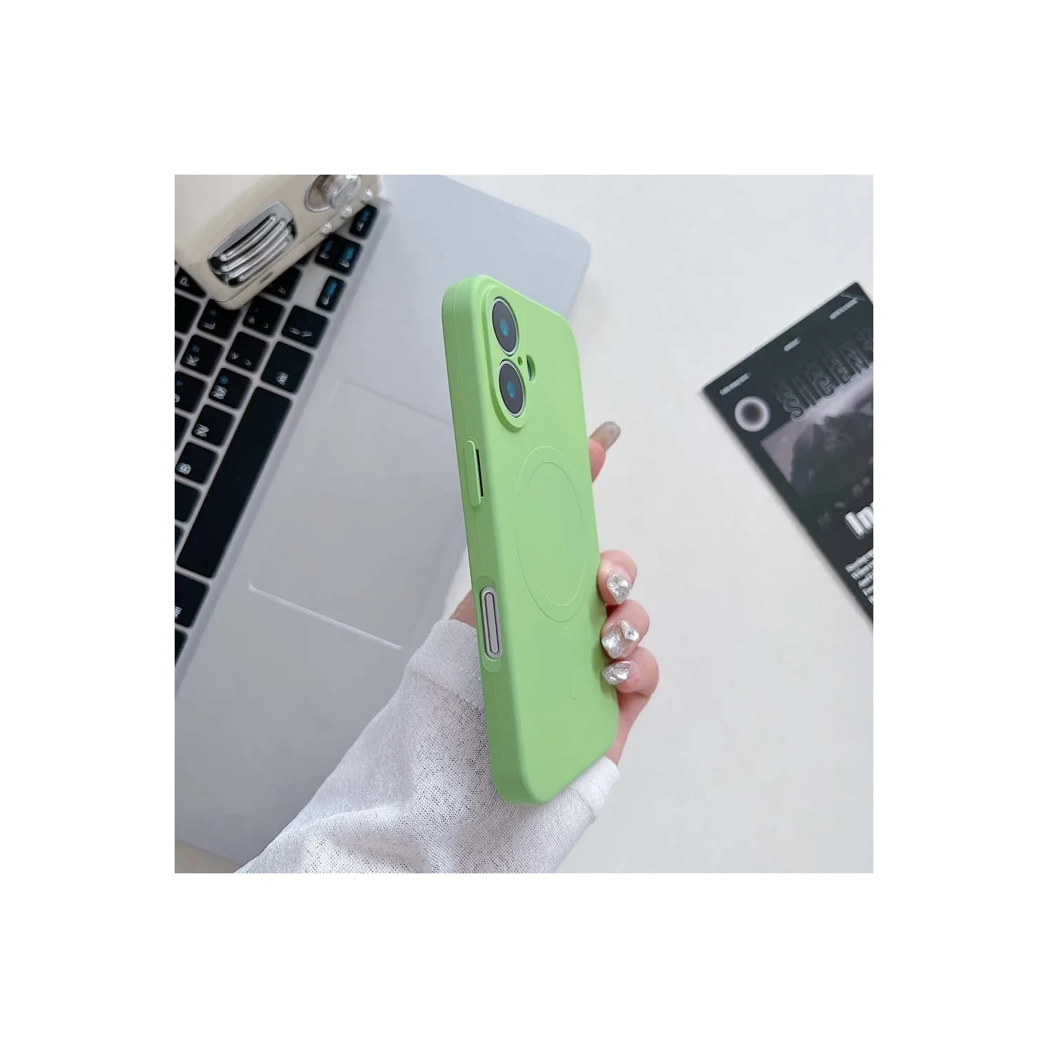 For Apple iPhone 16 MagSafe Magnetic Case with HaloLock Shockproof Protective Silicone Cover - Green