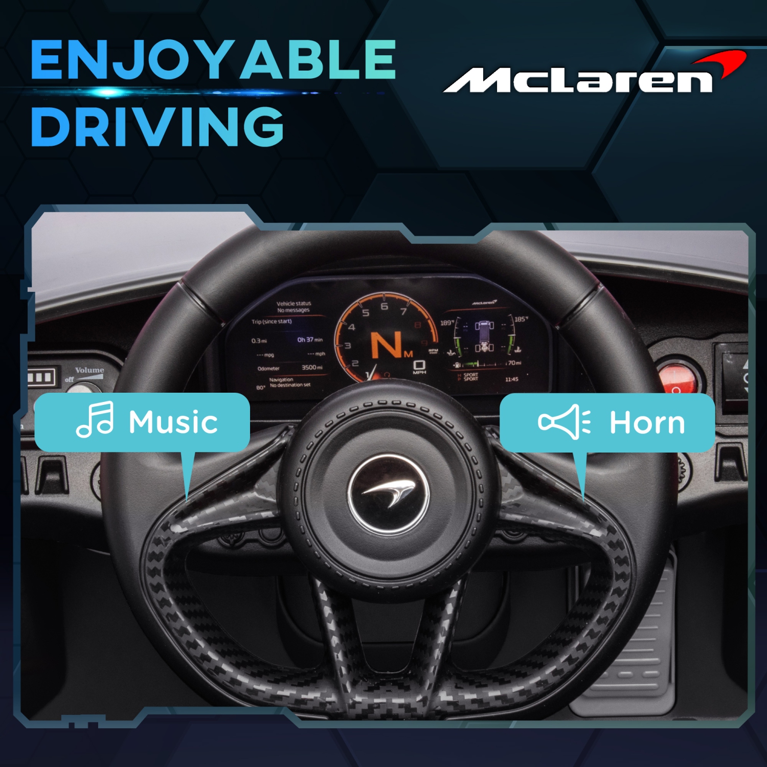 Qaba Luxury 12V Ride on Car, McLaren 765LT Licensed Electric Car for Kids with Scissor Doors, Transport Wheels, Remote Control, Slow Start, Battery