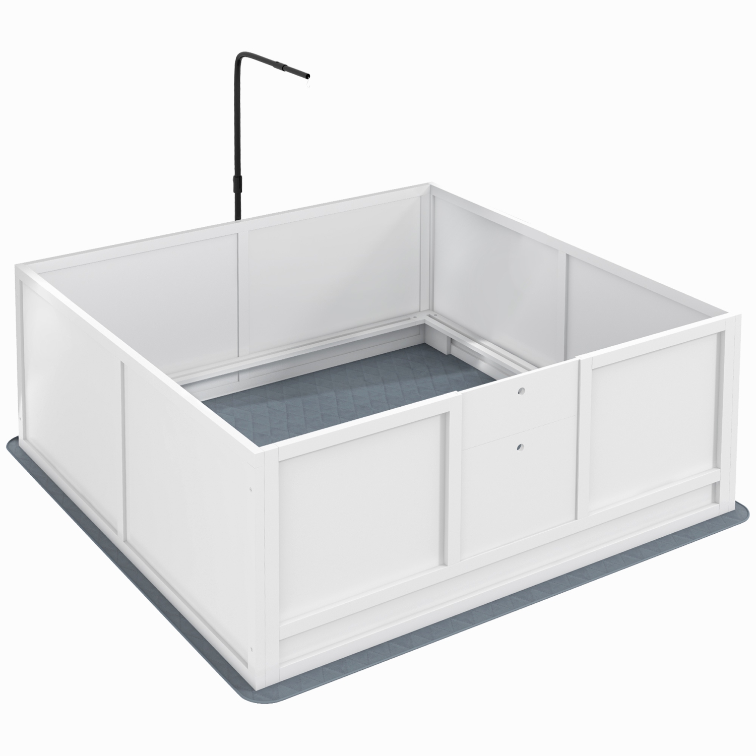 PawHut Whelping Box for Dogs, Puppy Playpen with Retractable Light Stand, Washable Pee Pads, Rail, Adjustable Height Door for Small, Medium & Large