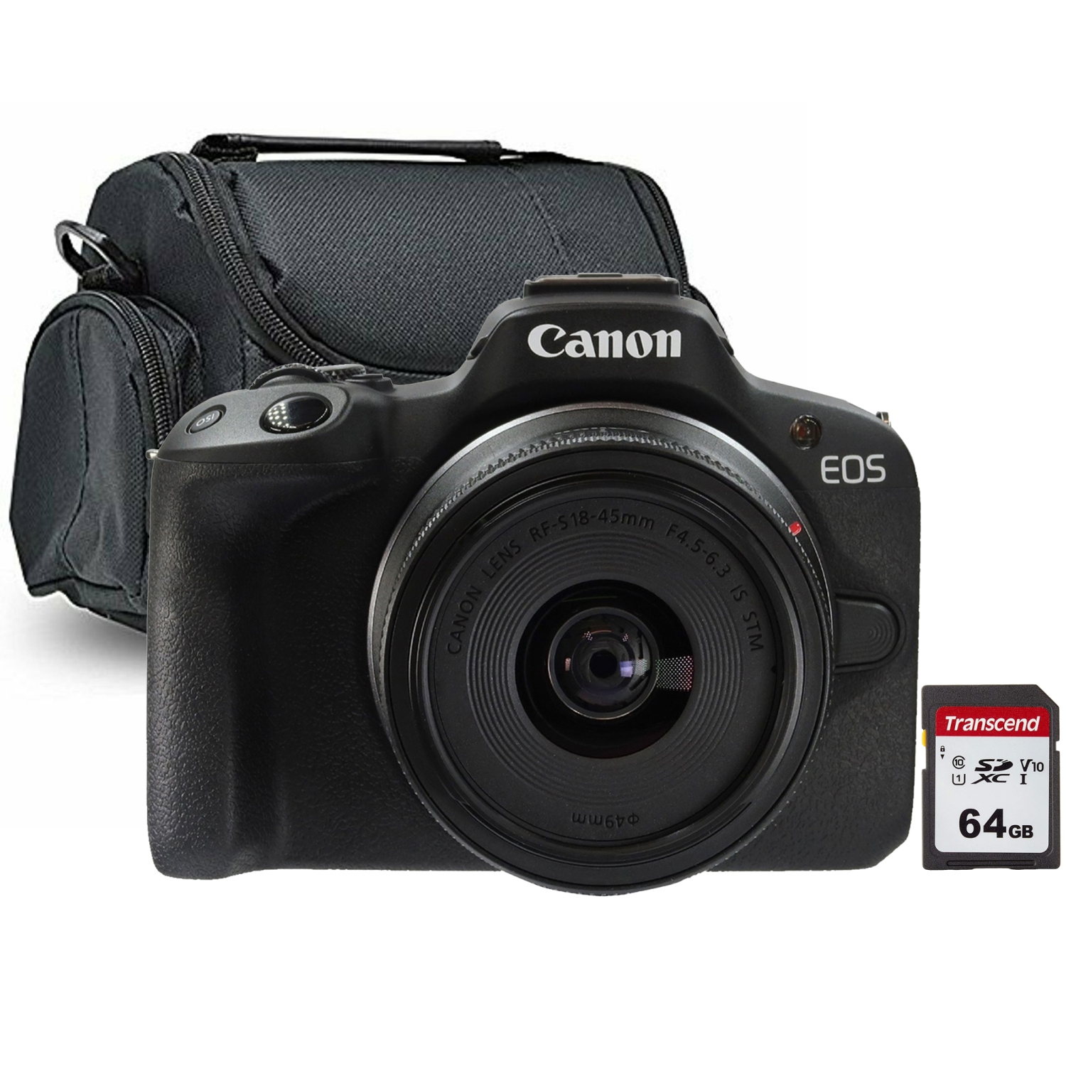 Canon EOS R50 Camera w/ RF-S 18-45mm IS STM Lens + 64GB SDXC Card + Camera Case