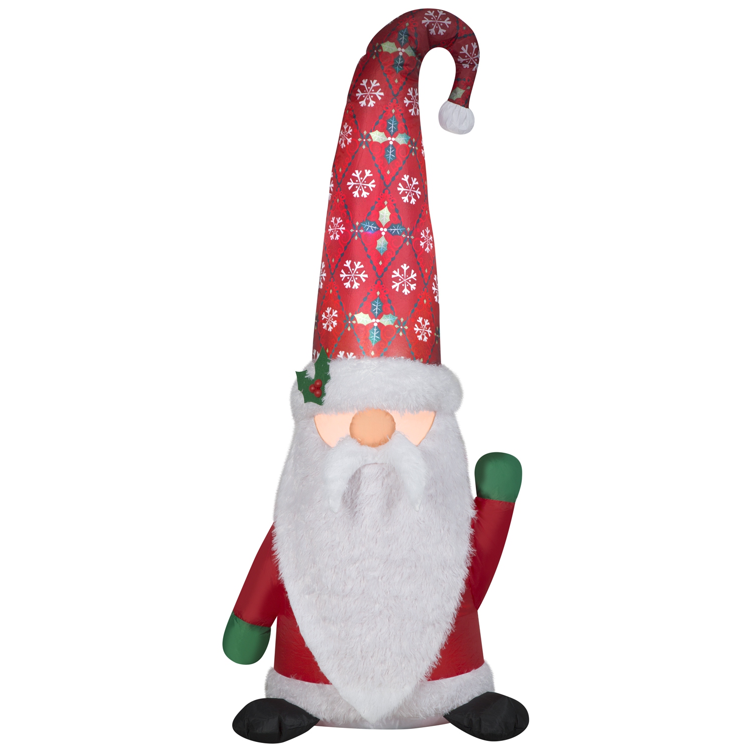 GEMMY INDUSTRIES Airblown® Inflatable-Mixed Media-Christmas Damask Tomten w/Curved Hat 60"