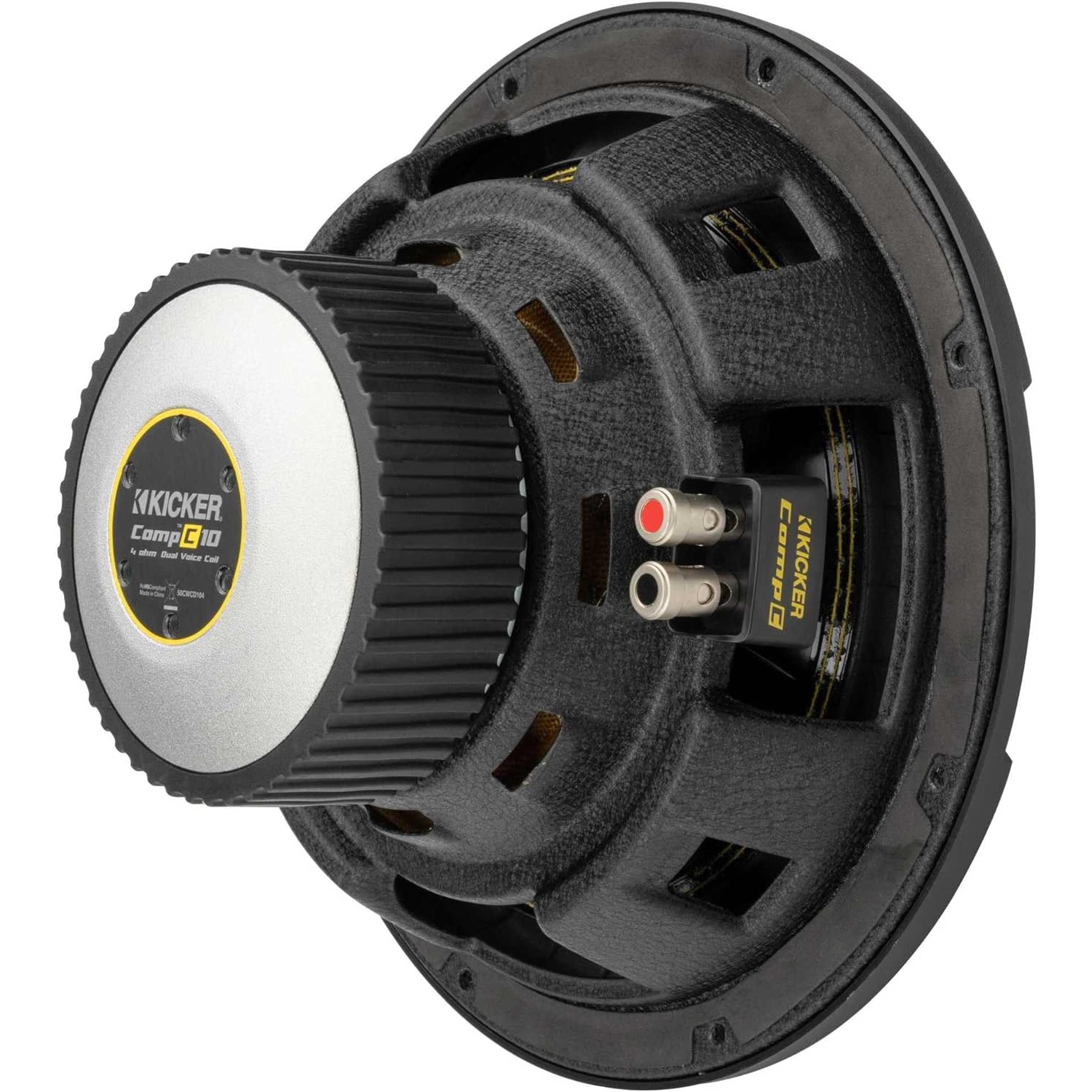 Kicker 50CWCD104 – haut-parleur d’extrêmes graves 4 Ohm série CompC de 10 po