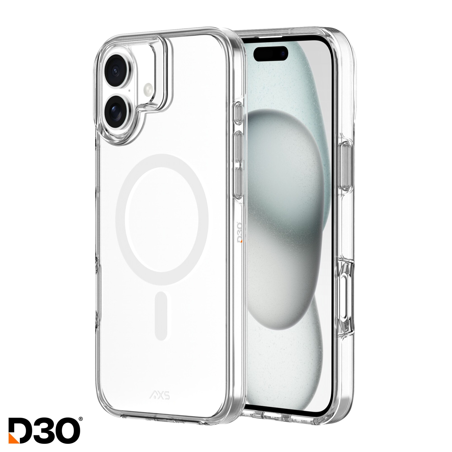 Étui Crystal Shield D3O® AXS fabriqué avec des matériaux recyclés MagSafe compatible avec Apple iPhone 16 plus | transparent