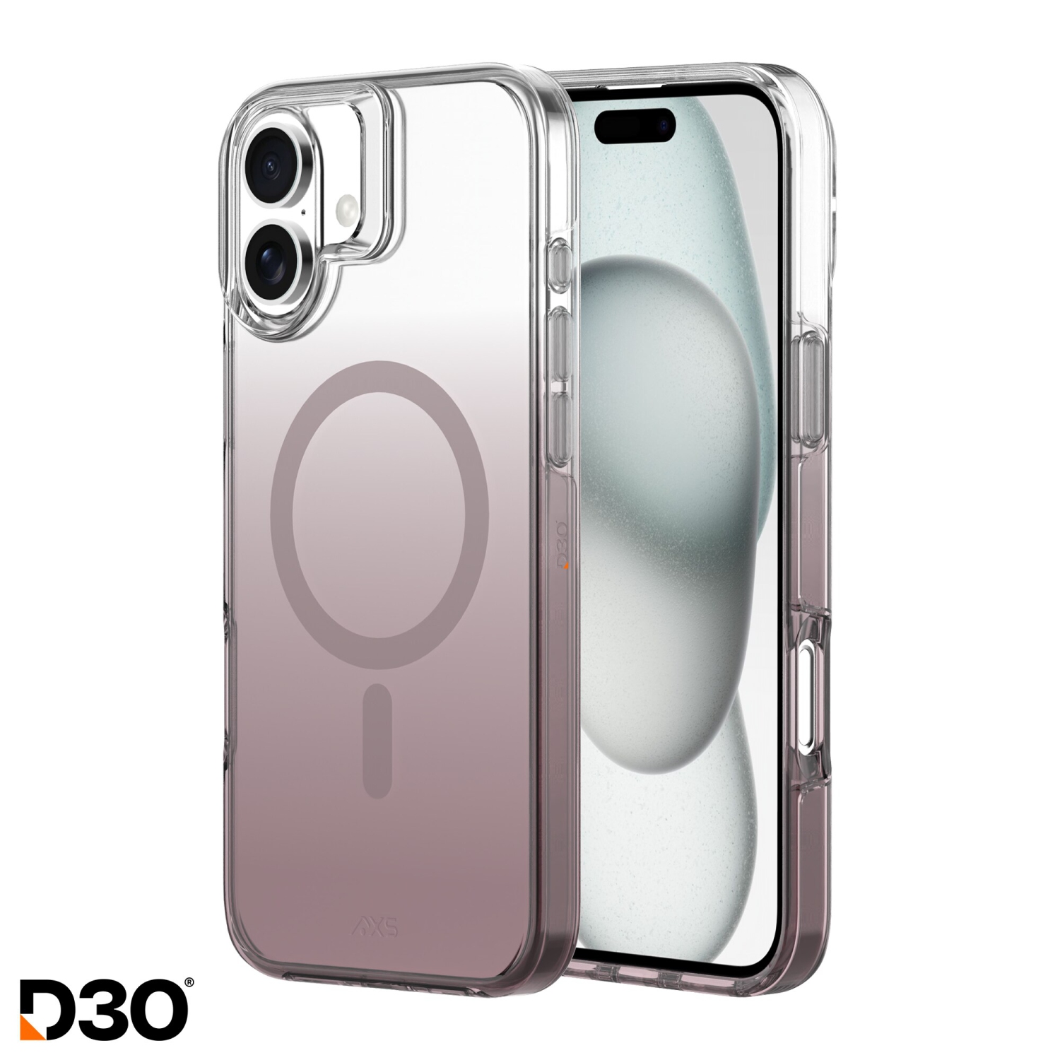Étui Crystal Shield D3O® AXS fabriqué avec des matériaux recyclés MagSafe compatible avec Apple iPhone 16 plus | Nude gradient
