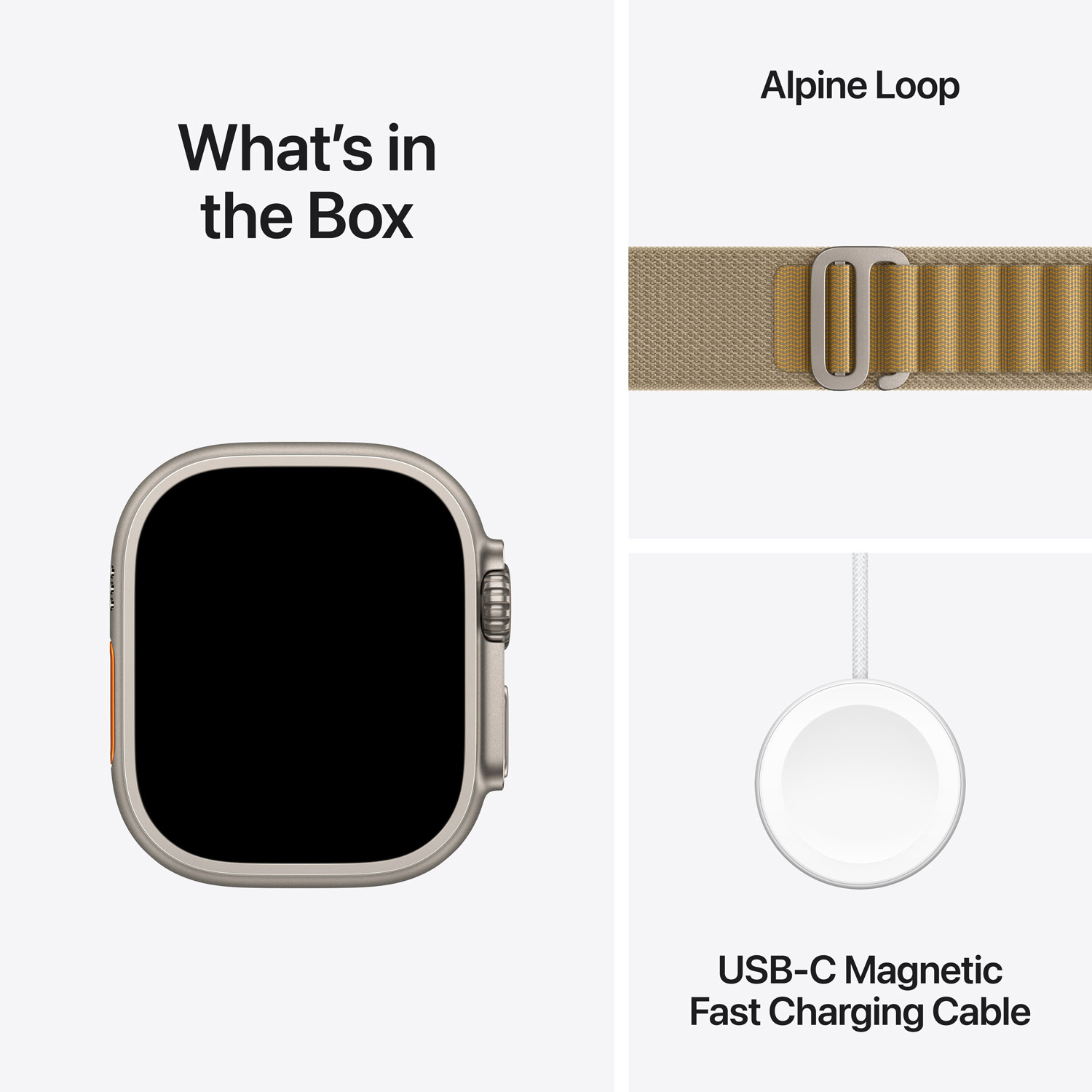Apple Watch Ultra 2 avec boîtier de 49 mm en titane naturel et bracelet alpin havane - Petit