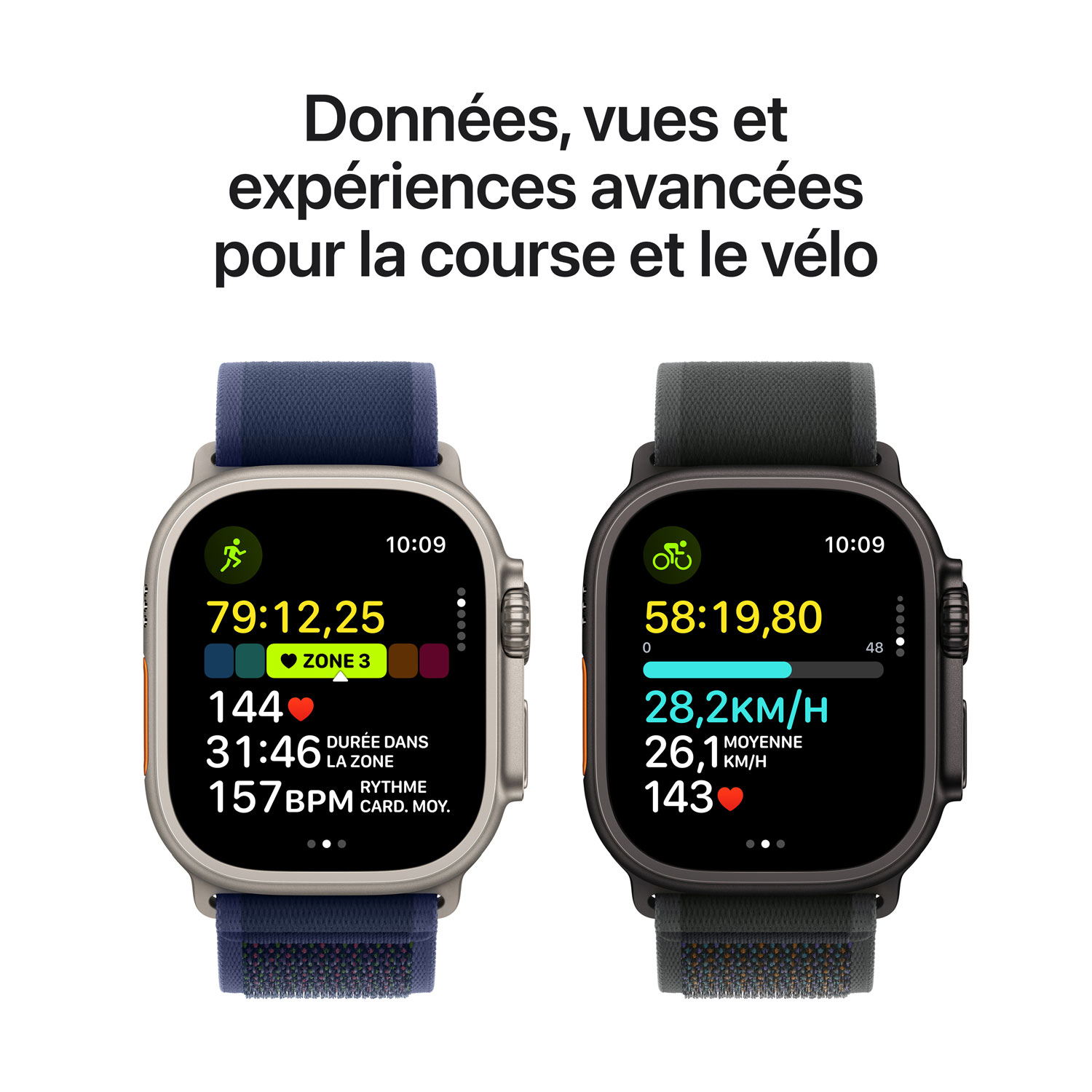 Apple Watch Ultra 2 avec boîtier de 49 mm en titane naturel et bracelet alpin havane - Grand