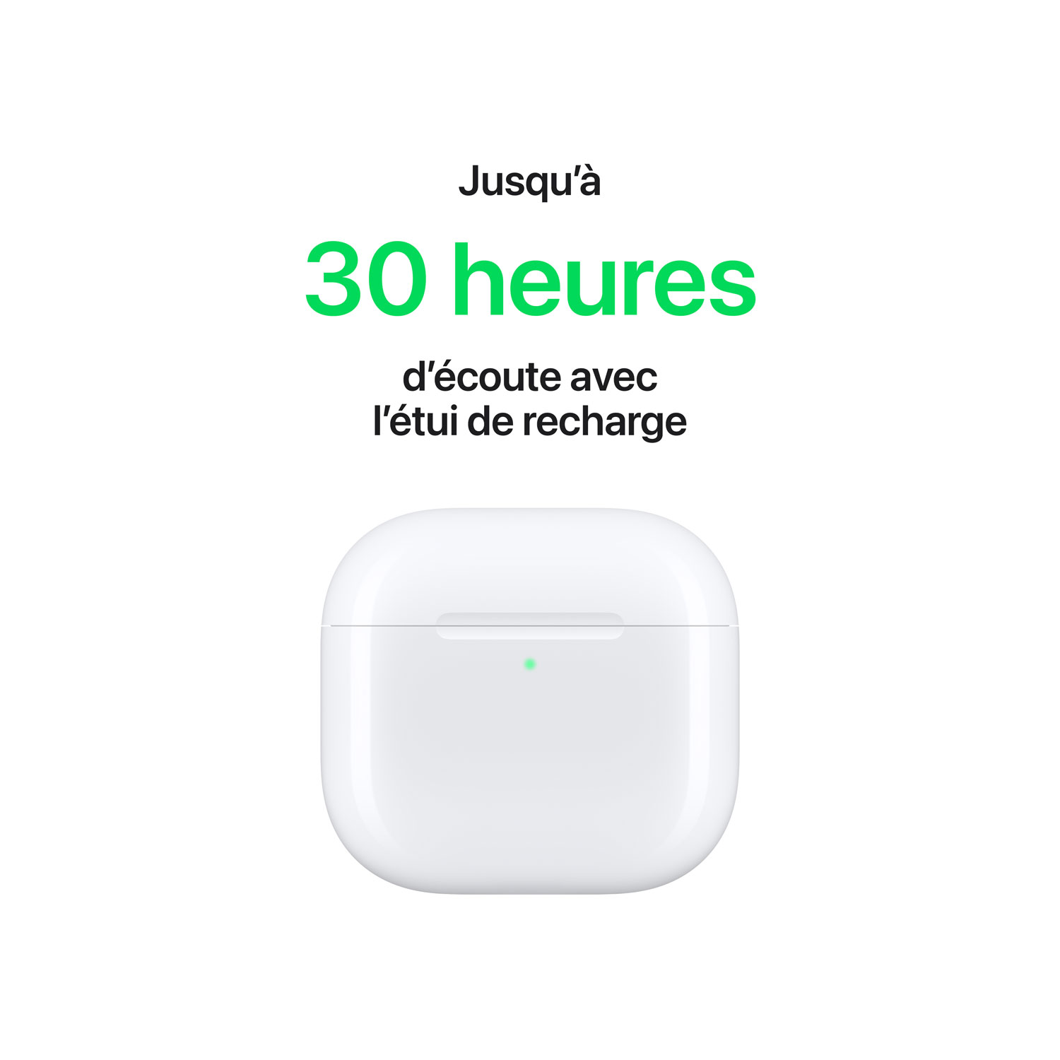 Écouteurs boutons 100 % sans fil à suppression active du bruit AirPods 4 d'Apple avec étui de chargement USB-C