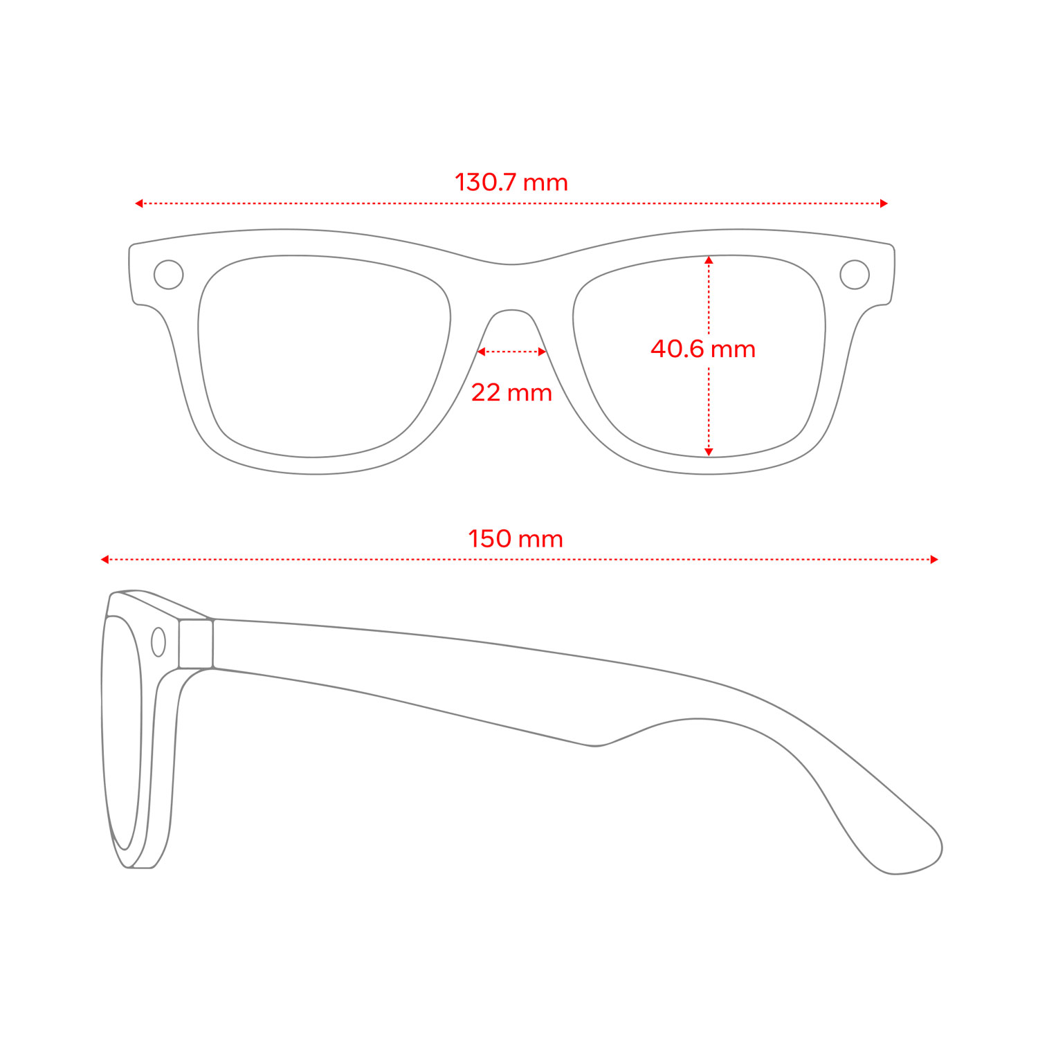 Lunettes Wayfarer de Ray-Ban | Meta avec IA, photo, vidéo, audio et messagerie - Noir mat/Transitions transparents à vert graphite