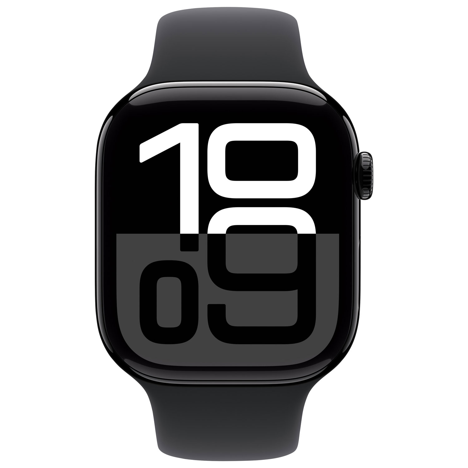 Apple Watch Series 10 46mm Jet Black Aluminum Case with Black Sport Band - Small/Medium