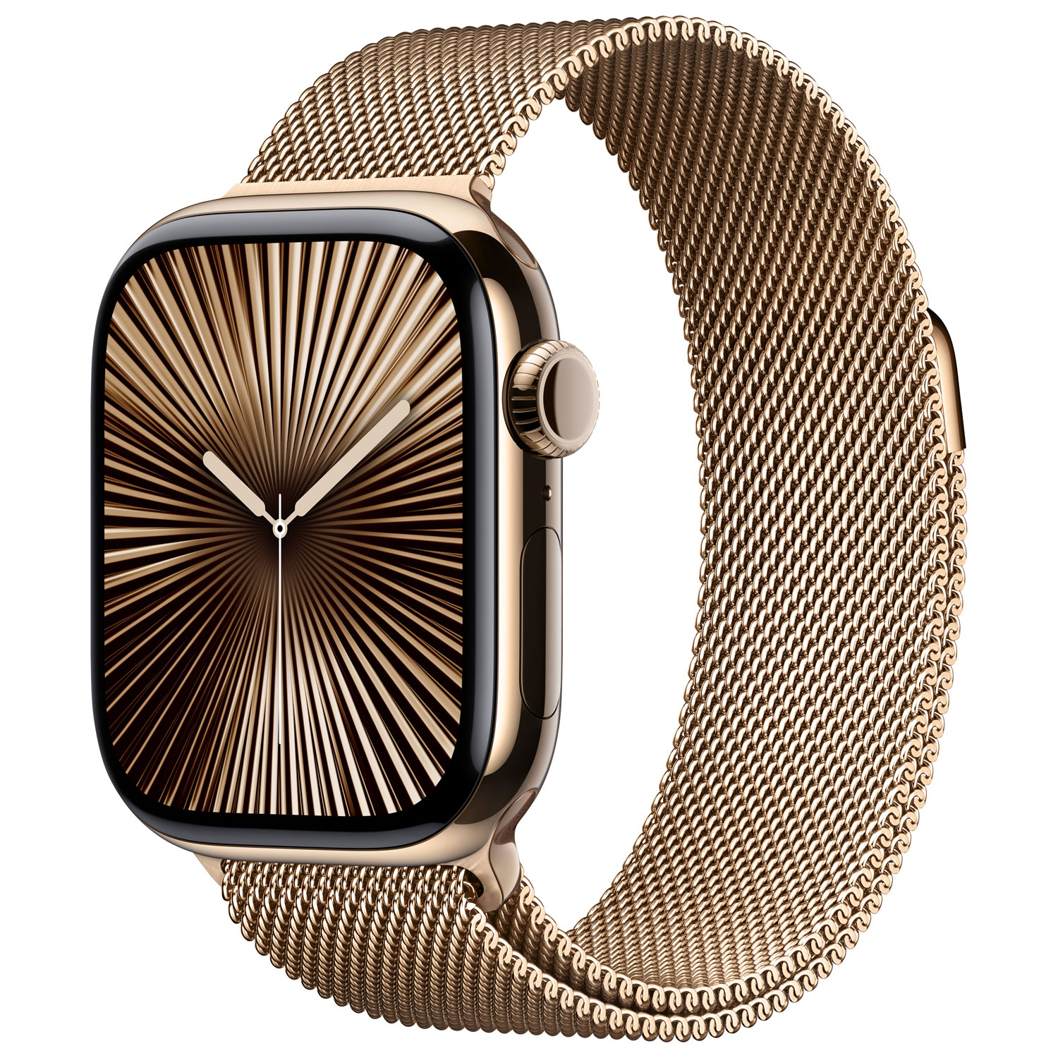 Apple Watch Series 10 (GPS + Cellular) 42mm Gold Titanium Case with Gold Milanese Loop - Medium/Large