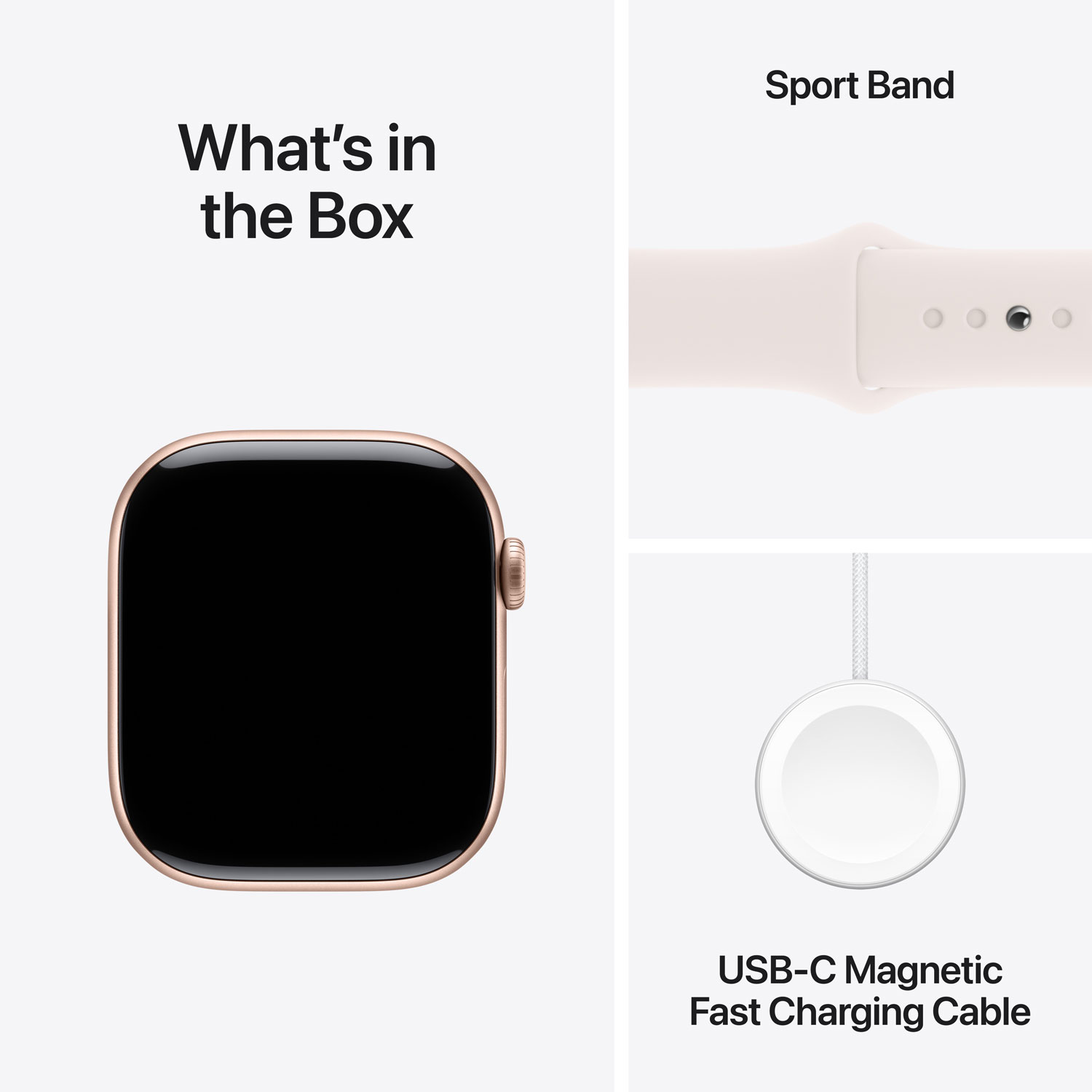 Apple Watch Series 10 avec boîtier de 46 mm en aluminium or rose et bracelet sport rose tendre - Moyen/Grand