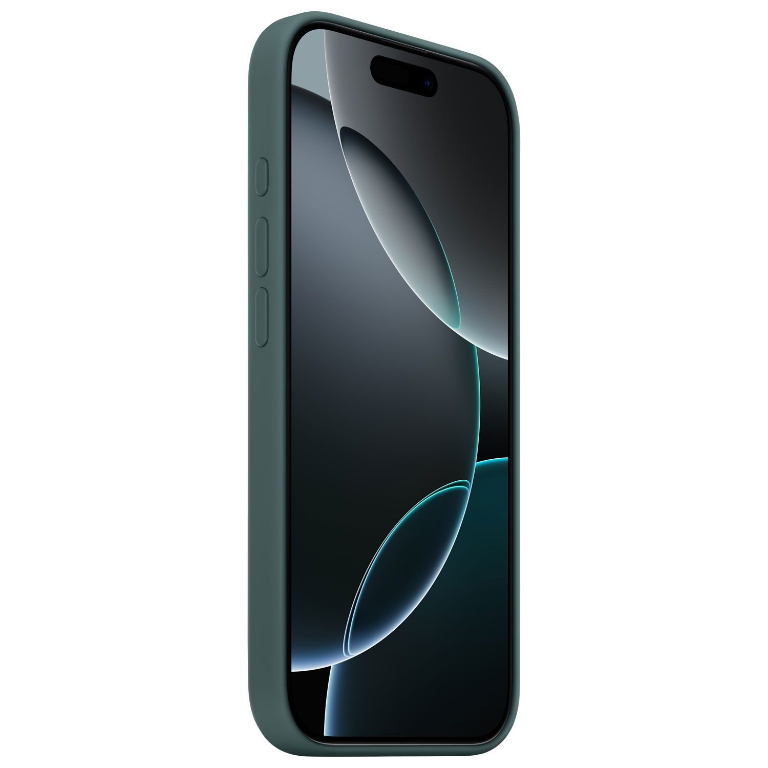 Étui rigide ajusté en silicone avec MagSafe d'Apple pour iPhone 16 Pro - Vert lacustre