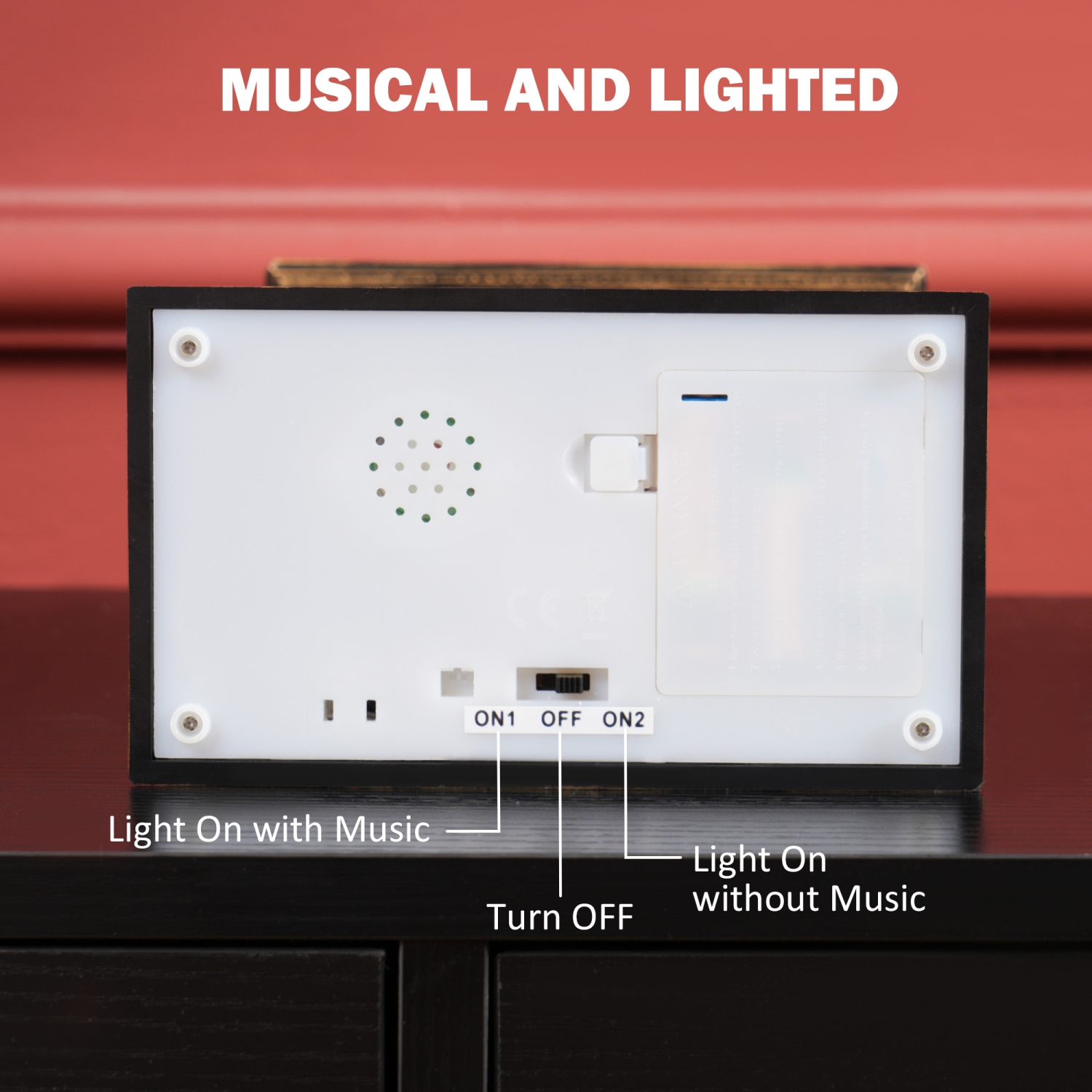 Lanterne boule à neige de Noël avec lumières de HOMCOM, boule à neige musicale avec paillettes tourbillonnantes, décoration de Noël à piles pour