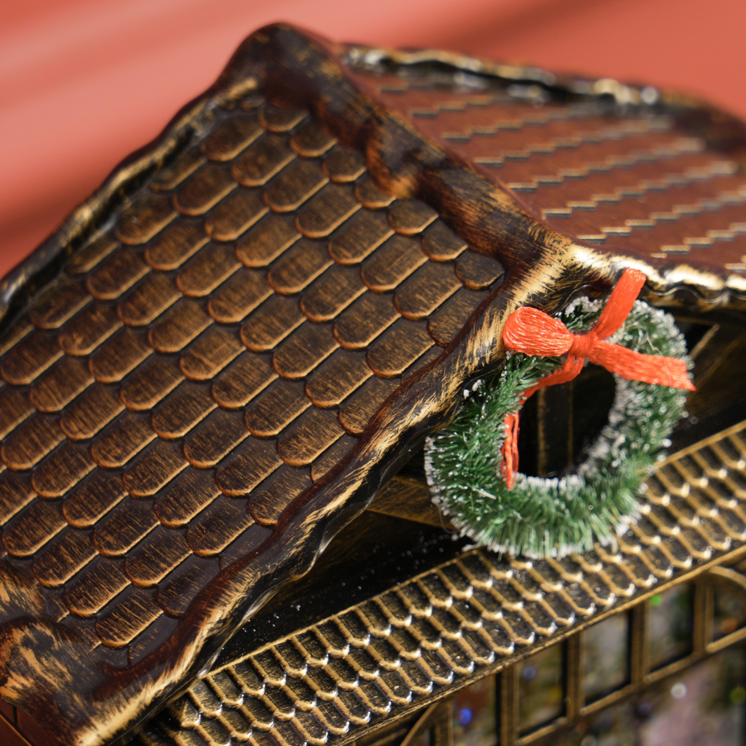 Lanterne boule à neige de Noël avec lumières de HOMCOM, boule à neige musicale avec paillettes tourbillonnantes, décoration de Noël à piles pour