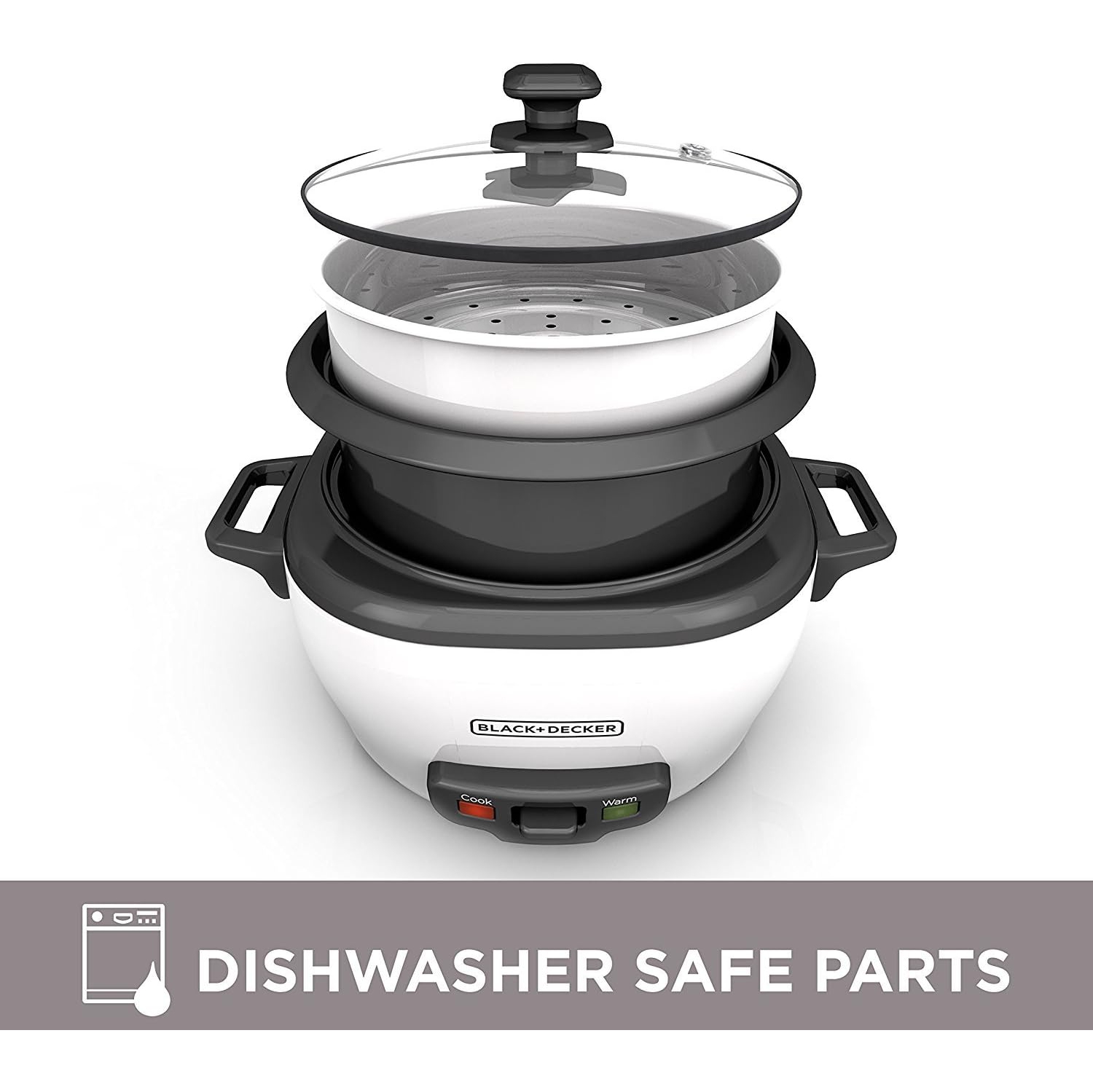 2-in-1 Rice Cooker & Food Steamer - 6-Cup Capacity, Automatic Keep Warm, Nonstick Bowl, Steaming Basket - Effortless Cooking