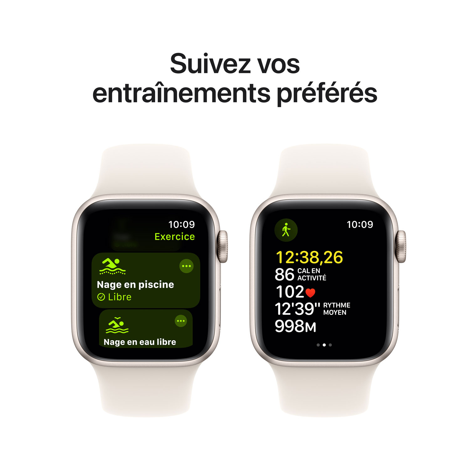 Apple Watch SE de 40 mm avec boîtier en aluminium comète et bracelet sport comète - Petit/Moyen