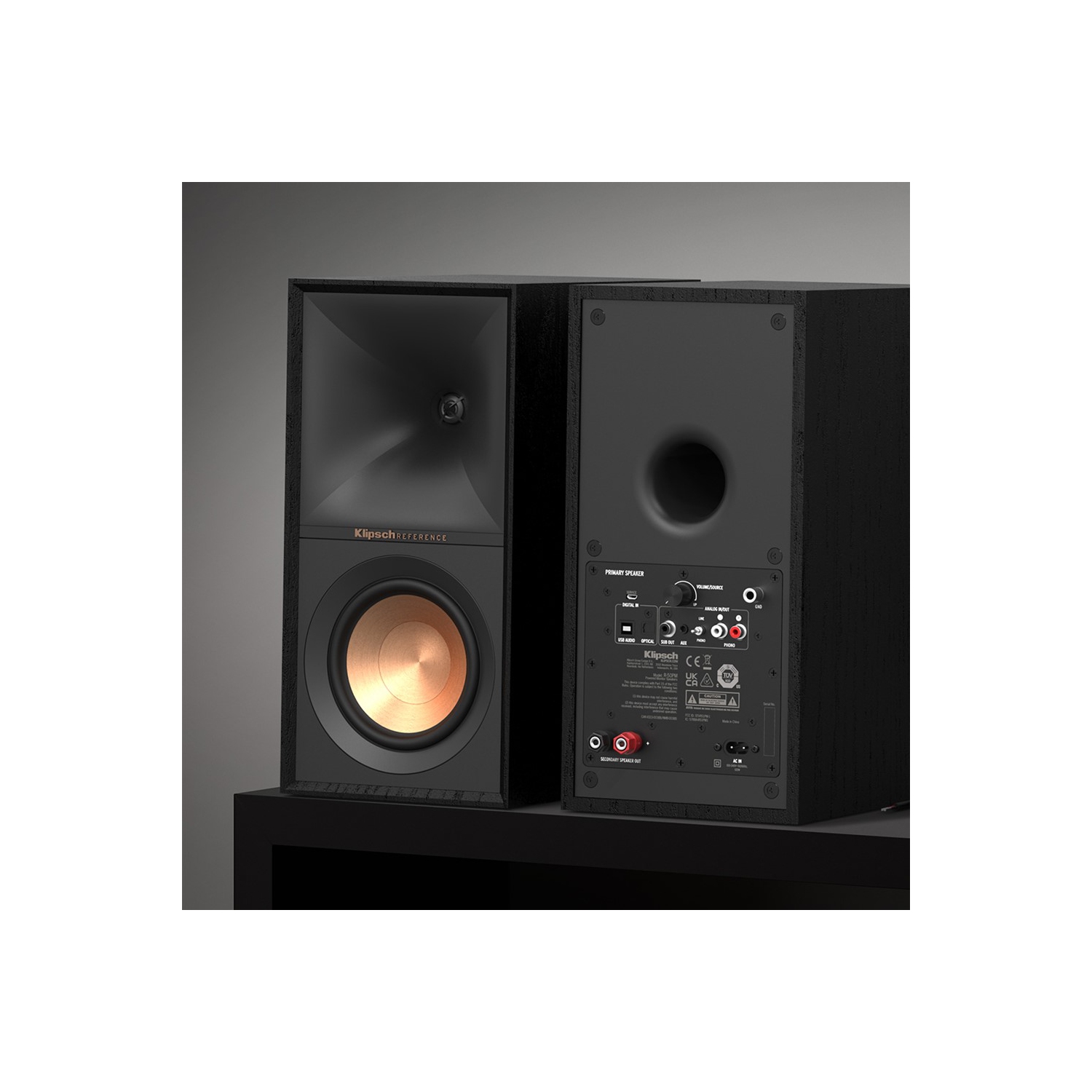 Boîte ouverte : Haut-parleurs d'étagère à deux voies de 5,25 po avec Bluetooth R-50pm Reference de Klipsch