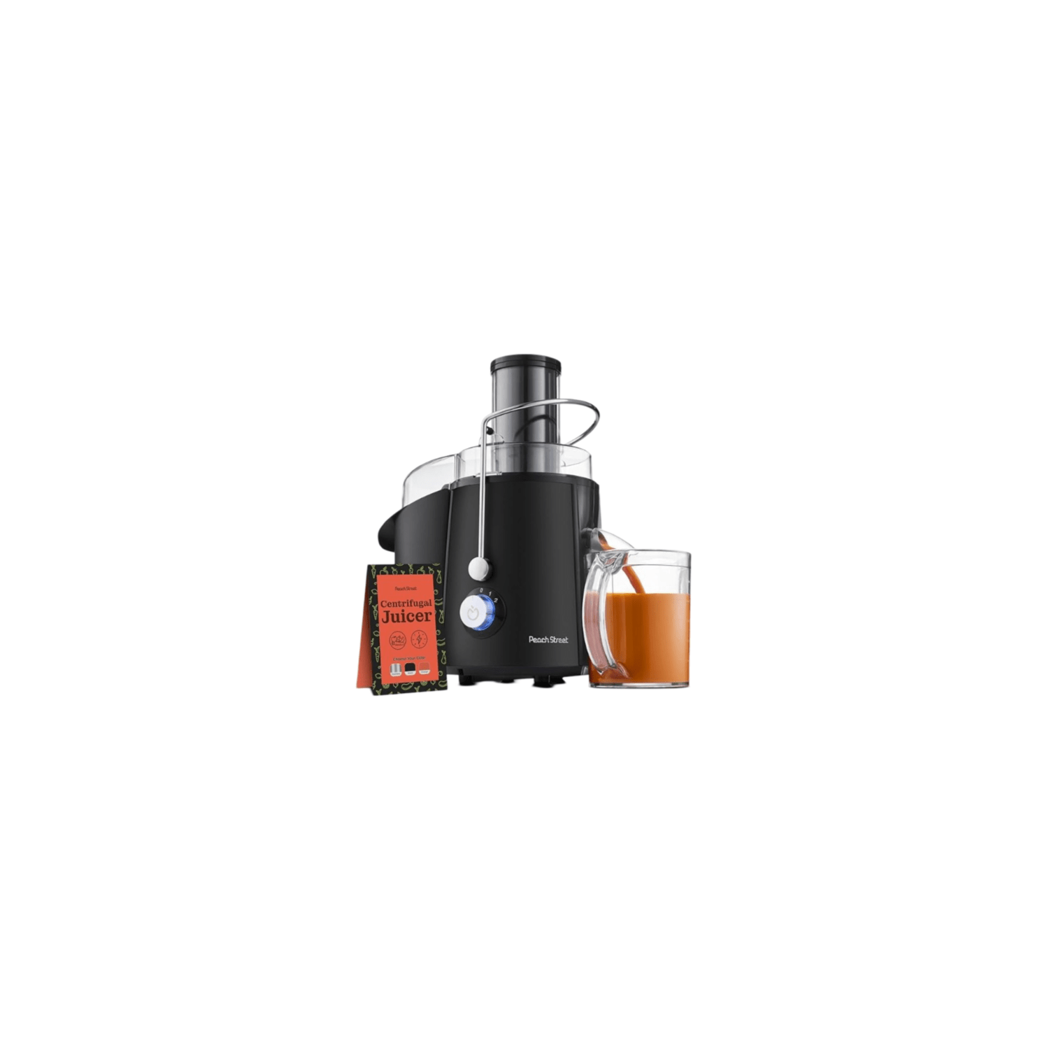 Peach Street Centrifugal Juicer 700W Juice Extractor Juicing Machine, 700Watts Stainless Steel - Black