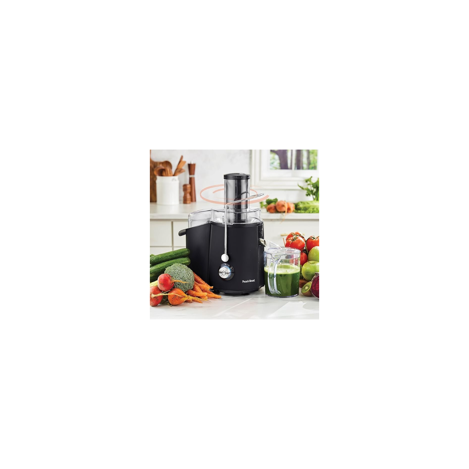 Peach Street Centrifugal Juicer 700W Juice Extractor Juicing Machine, 700Watts Stainless Steel - Black